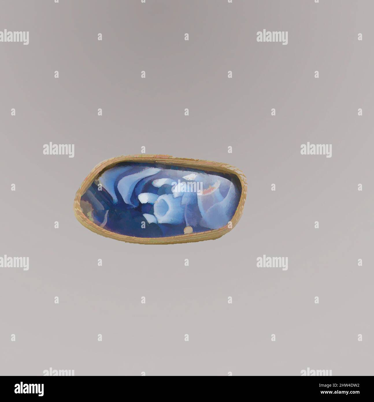 Art inspiré par fragment de mosaïque de verre, début impérial, fin du 1st siècle C.-B.–début du 1st siècle A.D., romain, verre; moulé, autre : 5/8 x 1 3/8 po. (1,6 x 3,5 cm), verre, fragment de corps., bleu cobalt translucide et blanc opaque, avec violet apparaissant rouge brique., Convex côté curving, oeuvres classiques modernisées par Artotop avec une touche de modernité. Formes, couleur et valeur, impact visuel accrocheur sur l'art émotions par la liberté d'œuvres d'art d'une manière contemporaine. Un message intemporel qui cherche une nouvelle direction créative. Artistes qui se tournent vers le support numérique et créent le NFT Artotop Banque D'Images