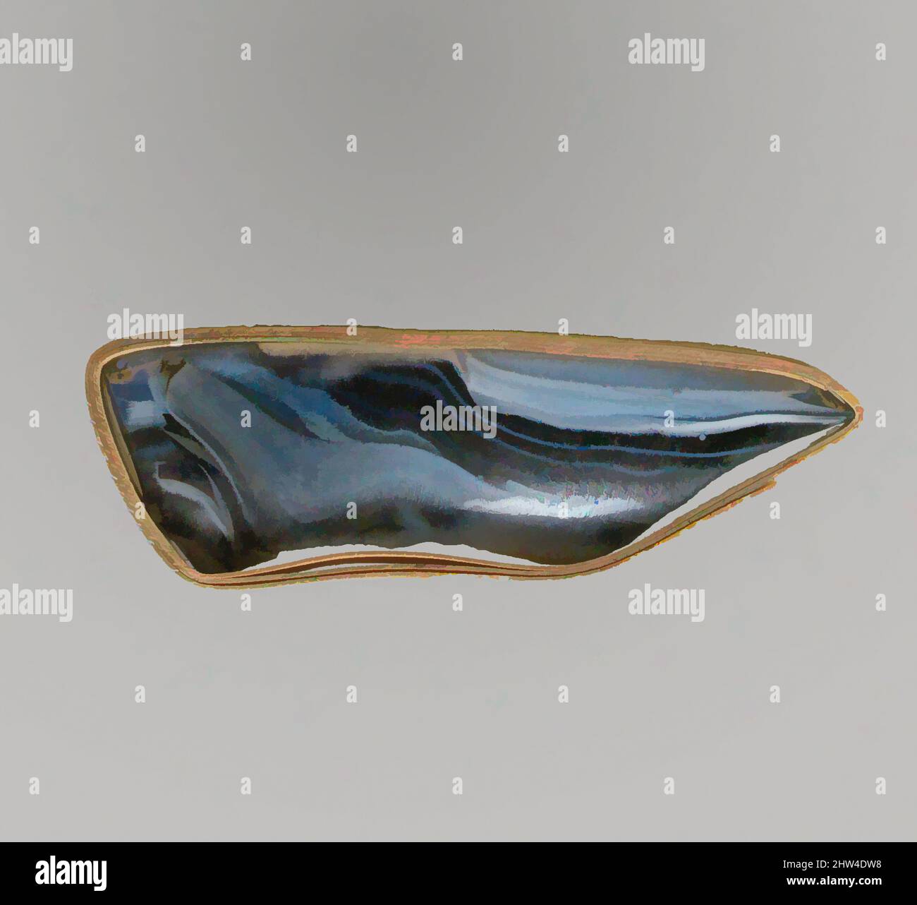 Art inspiré de la mosaïque de verre fragment de plat, début impérial, fin du 1st siècle C.-B.–début du 1st siècle A.D., romain, verre; moulé, autre: 11/16 x 2 1/8 po. (1,7 x 5,5 cm), verre, fragment de rebord, bleu cobalt translucide, blanc opaque, Et violet profond apparaissant noir., Outsplayed, rebord arrondi, oeuvres classiques modernisées par Artotop avec un peu de modernité. Formes, couleur et valeur, impact visuel accrocheur sur l'art émotions par la liberté d'œuvres d'art d'une manière contemporaine. Un message intemporel qui cherche une nouvelle direction créative. Artistes qui se tournent vers le support numérique et créent le NFT Artotop Banque D'Images