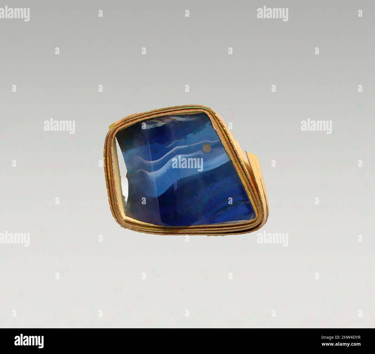 Art inspiré par le fragment de bol nervuré en verre mosaïque, début de l'Impérial, fin du 1st siècle C.-B.–début du 1st siècle A.D., romain, verre; moulé et à outils, autre : 13/16 x 1 1/16 po. (2,1 x 2,7 cm), verre, fragment de corps., bleu translucide et blanc opaque., Convex côté curving., ruban mosaïque, oeuvres classiques modernisées par Artotop avec une touche de modernité. Formes, couleur et valeur, impact visuel accrocheur sur l'art émotions par la liberté d'œuvres d'art d'une manière contemporaine. Un message intemporel qui cherche une nouvelle direction créative. Artistes qui se tournent vers le support numérique et créent le NFT Artotop Banque D'Images