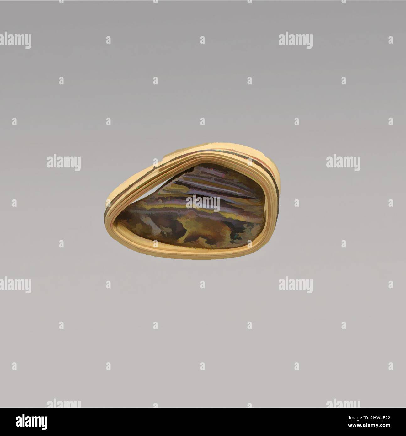 Art inspiré par la mosaïque de verre fragment de bol, début impérial, fin du 1st siècle C.-B.–début du 1st siècle A.D., romain, verre; moulé, autre: 3/4 x 1 3/16 po. (2 x 3,1 cm), verre, fragment de rebord de bol peu profond, violet translucide, blanc opaque et jaune., vertical, rebord arrondi; côté incurvant dans, œuvres classiques modernisées par Artotop avec une touche de modernité. Formes, couleur et valeur, impact visuel accrocheur sur l'art émotions par la liberté d'œuvres d'art d'une manière contemporaine. Un message intemporel qui cherche une nouvelle direction créative. Artistes qui se tournent vers le support numérique et créent le NFT Artotop Banque D'Images