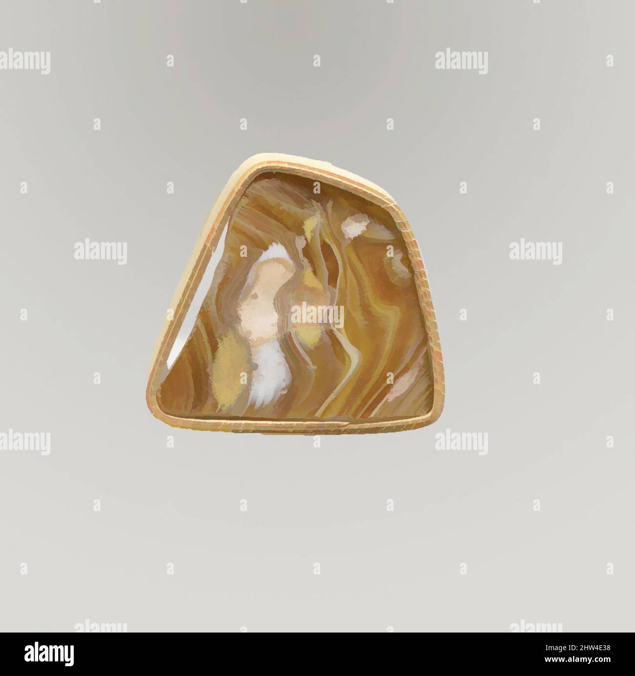 Art inspiré par la mosaïque de verre fragment de bol, début impérial, fin du 1st siècle C.-B.–début du 1st siècle A.D., romain, verre; moulé, autre: 1 1/2 x 1 1/2 po. (3,8 x 3,9 cm), verre, translucide brun miel pâle et blanc opaque., étroit, rebord extérieur avec bord arrondi; côté assez droit, oeuvres classiques modernisées par Artotop avec une touche de modernité. Formes, couleur et valeur, impact visuel accrocheur sur l'art émotions par la liberté d'œuvres d'art d'une manière contemporaine. Un message intemporel qui cherche une nouvelle direction créative. Artistes qui se tournent vers le support numérique et créent le NFT Artotop Banque D'Images