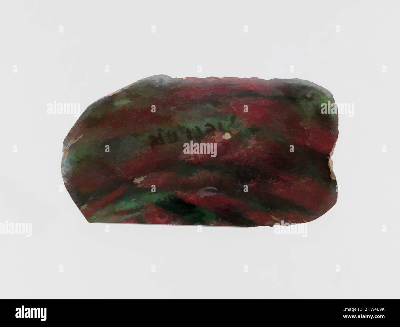 Art inspiré par le fragment incrusté de mosaïque de verre, début impérial, fin du 1st siècle C.-B.–début du 1st siècle A.D., romain, verre; moulé, total : 1 1/8 x 2 1/8 po. (2,9 x 5,4 cm), verre, bleu translucide vert et opaque rouge brique., plat, plaque rectangulaire, avec deux longs côtés droits et, oeuvres classiques modernisées par Artotop avec une touche de modernité. Formes, couleur et valeur, impact visuel accrocheur sur l'art émotions par la liberté d'œuvres d'art d'une manière contemporaine. Un message intemporel qui cherche une nouvelle direction créative. Artistes qui se tournent vers le support numérique et créent le NFT Artotop Banque D'Images