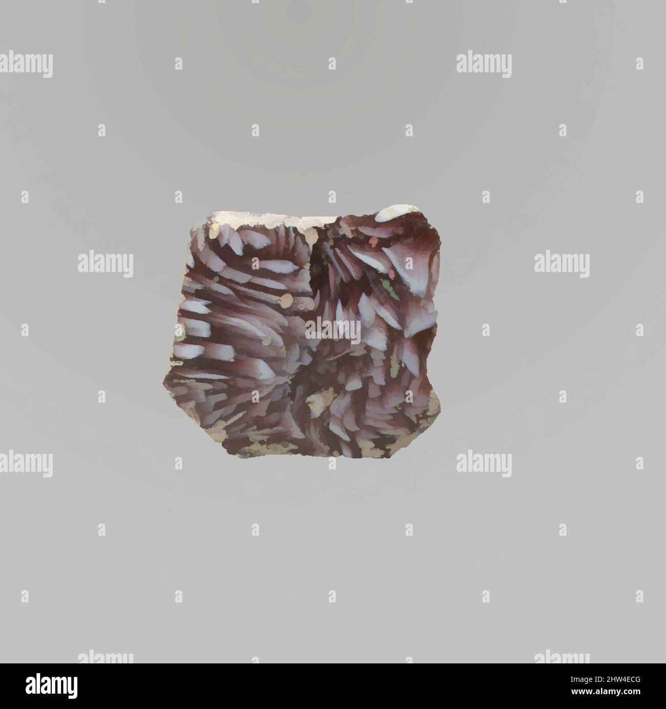 Art inspiré par la mosaïque de verre fragment de bol, début impérial, fin du 1st siècle C.-B.–début du 1st siècle A.D., romain, verre; moulé, autre: 1 3/8 x 1 5/16 po. (3,5 x 3,3 cm), verre, fragment de corps., violet translucide et blanc opaque., Convex côté curving., corps décoré de mosaïque marbré, œuvres classiques modernisées par Artotop avec une touche de modernité. Formes, couleur et valeur, impact visuel accrocheur sur l'art émotions par la liberté d'œuvres d'art d'une manière contemporaine. Un message intemporel qui cherche une nouvelle direction créative. Artistes qui se tournent vers le support numérique et créent le NFT Artotop Banque D'Images