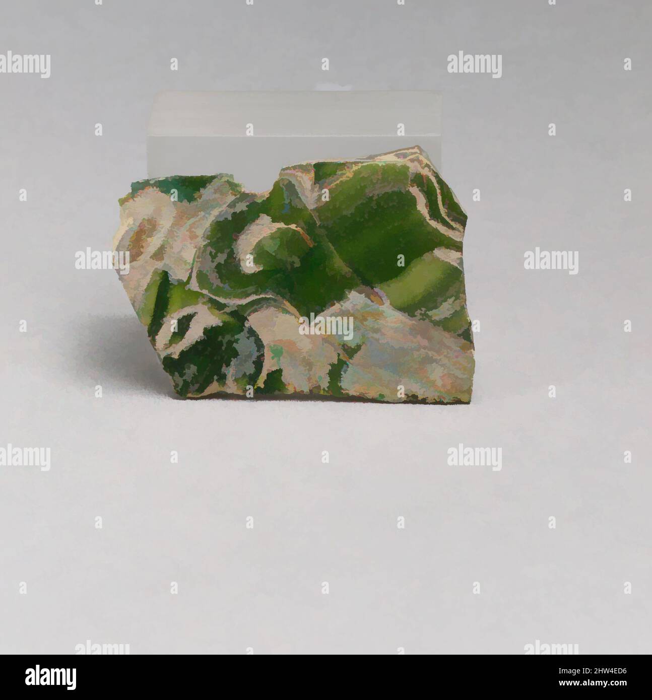 Art inspiré par le fragment incrusté de mosaïque de verre, début impérial, fin du 1st siècle C.-B.–début du 1st siècle A.D., romain, verre; moulé, autre : 1 5/16 x 1 13/16 po. (3,3 x 4,6 cm), verre, bleu turquoise translucide et blanc opaque, partiellement mélangé et paraissant vert., presque plat, avec léger, oeuvres classiques modernisées par Artotop avec une touche de modernité. Formes, couleur et valeur, impact visuel accrocheur sur l'art émotions par la liberté d'œuvres d'art d'une manière contemporaine. Un message intemporel qui cherche une nouvelle direction créative. Artistes qui se tournent vers le support numérique et créent le NFT Artotop Banque D'Images