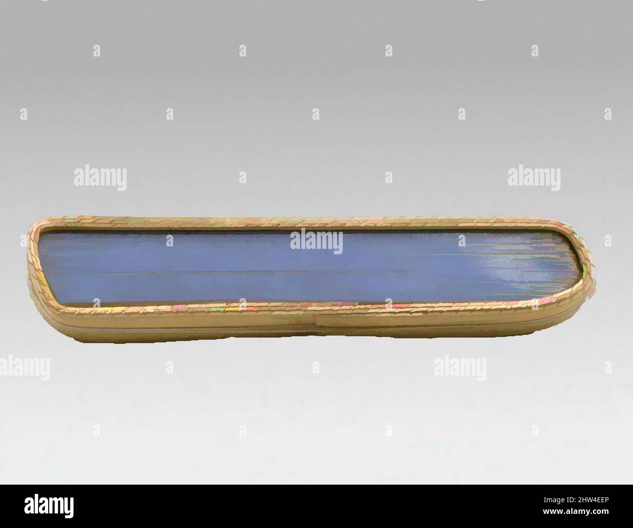 Art inspiré par le fragment d'incrustation monochrome en verre, début impérial, fin du 1st siècle C.-B.–début du 1st siècle A.D., romain, verre; moulé, autre : 5/16 x 2 3/16 po. (0,8 x 5,5 cm), verre, gris clair opaque bleu., fragment de mince, plat bande avec bords biseautés sur les côtés et légèrement convexe, oeuvres classiques modernisées par Artotop avec une touche de modernité. Formes, couleur et valeur, impact visuel accrocheur sur l'art émotions par la liberté d'œuvres d'art d'une manière contemporaine. Un message intemporel qui cherche une nouvelle direction créative. Artistes qui se tournent vers le support numérique et créent le NFT Artotop Banque D'Images