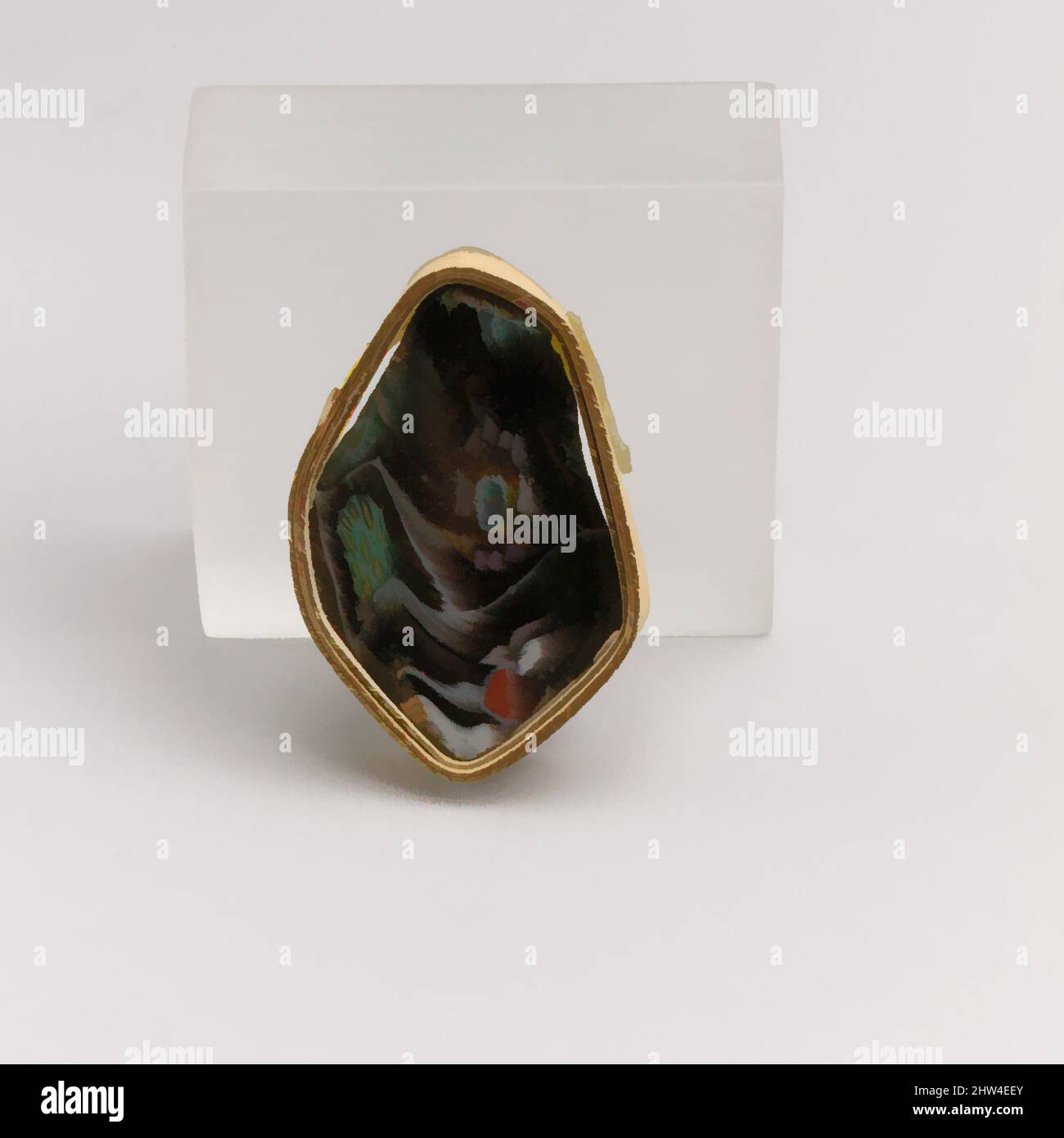 Art inspiré par le fragment de bol en mosaïque de verre, impérial précoce, fin du 1st siècle C.-B.–début du 1st siècle A.D., romain, verre; moulé, autre : 3/4 x 1 3/16 po. (2 x 3 cm), verre, violet foncé translucide, bleu grisâtre, blanc opaque, Rouge, jaune et vert turquoise clair, avec incolore, les œuvres classiques modernisées par Artotop avec une touche de modernité. Formes, couleur et valeur, impact visuel accrocheur sur l'art émotions par la liberté d'œuvres d'art d'une manière contemporaine. Un message intemporel qui cherche une nouvelle direction créative. Artistes qui se tournent vers le support numérique et créent le NFT Artotop Banque D'Images