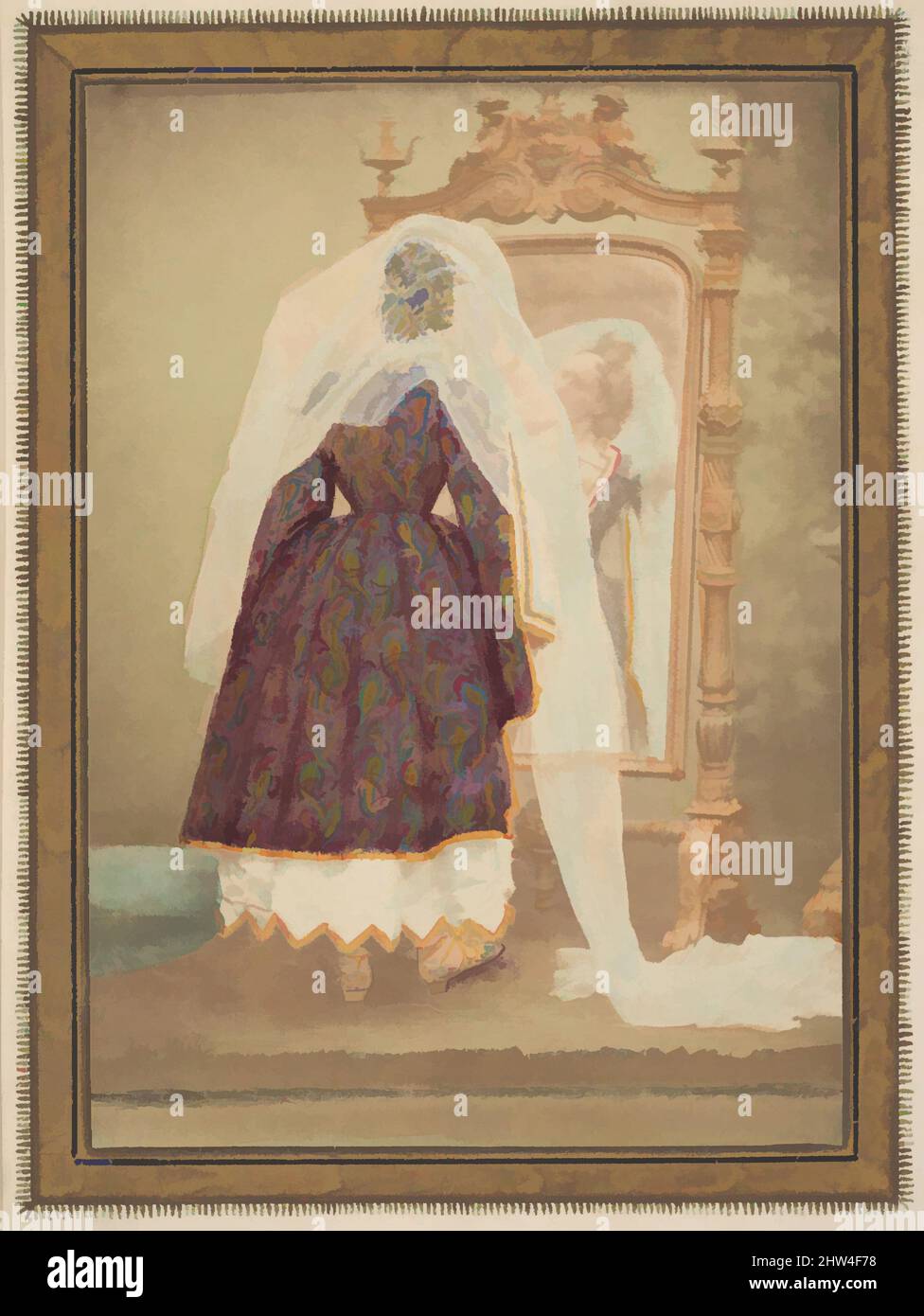 Art inspiré par la Comtesse en robe de piqué ou en Judith (?), 1860s, impression argentée en négatif de verre appliqué, 12,4 x 8,8 cm (4 7/8 x 3 7/16 po), photographies, Pierre-Louis Pierson (français, 1822–1913, œuvres classiques modernisées par Artotop avec une touche de modernité. Formes, couleur et valeur, impact visuel accrocheur sur l'art émotions par la liberté d'œuvres d'art d'une manière contemporaine. Un message intemporel qui cherche une nouvelle direction créative. Artistes qui se tournent vers le support numérique et créent le NFT Artotop Banque D'Images