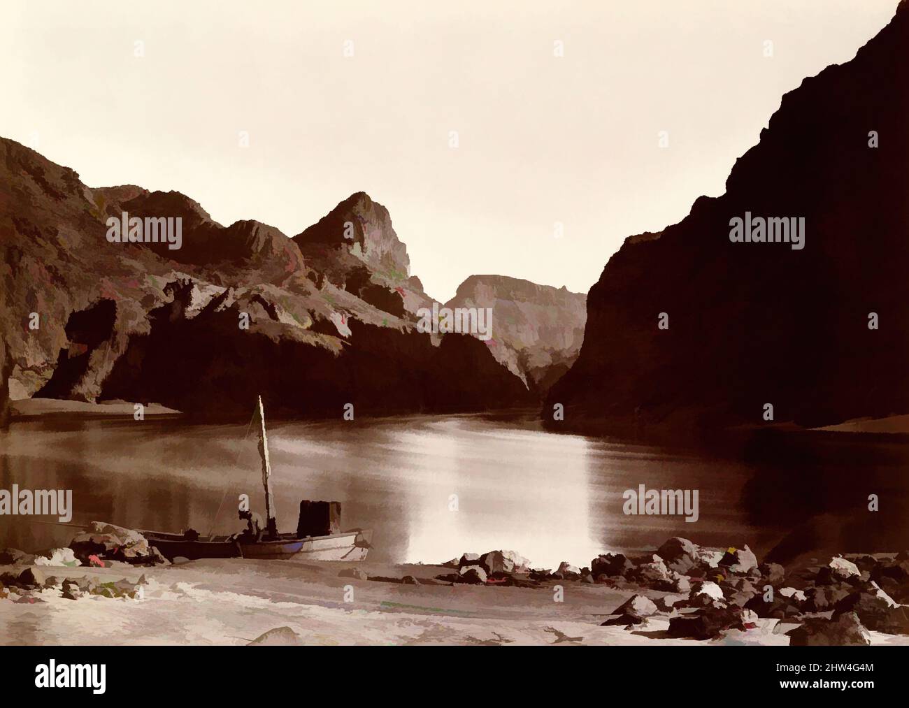 Art inspiré par le Cañon noir, du Camp 8, en regardant ci-dessus, 1871, impression argentée à partir d'un négatif en verre, 20 x 28,1 cm (7 7/8 x 11 1/16 po. ), photographies, Timothy H. O'Sullivan (américain, né en Irlande, 1840–1882), ingénieur diplômé de West point, lieutenant George Wheeler Wanted, oeuvres classiques modernisées par Artotop avec un peu de modernité. Formes, couleur et valeur, impact visuel accrocheur sur l'art émotions par la liberté d'œuvres d'art d'une manière contemporaine. Un message intemporel qui cherche une nouvelle direction créative. Artistes qui se tournent vers le support numérique et créent le NFT Artotop Banque D'Images