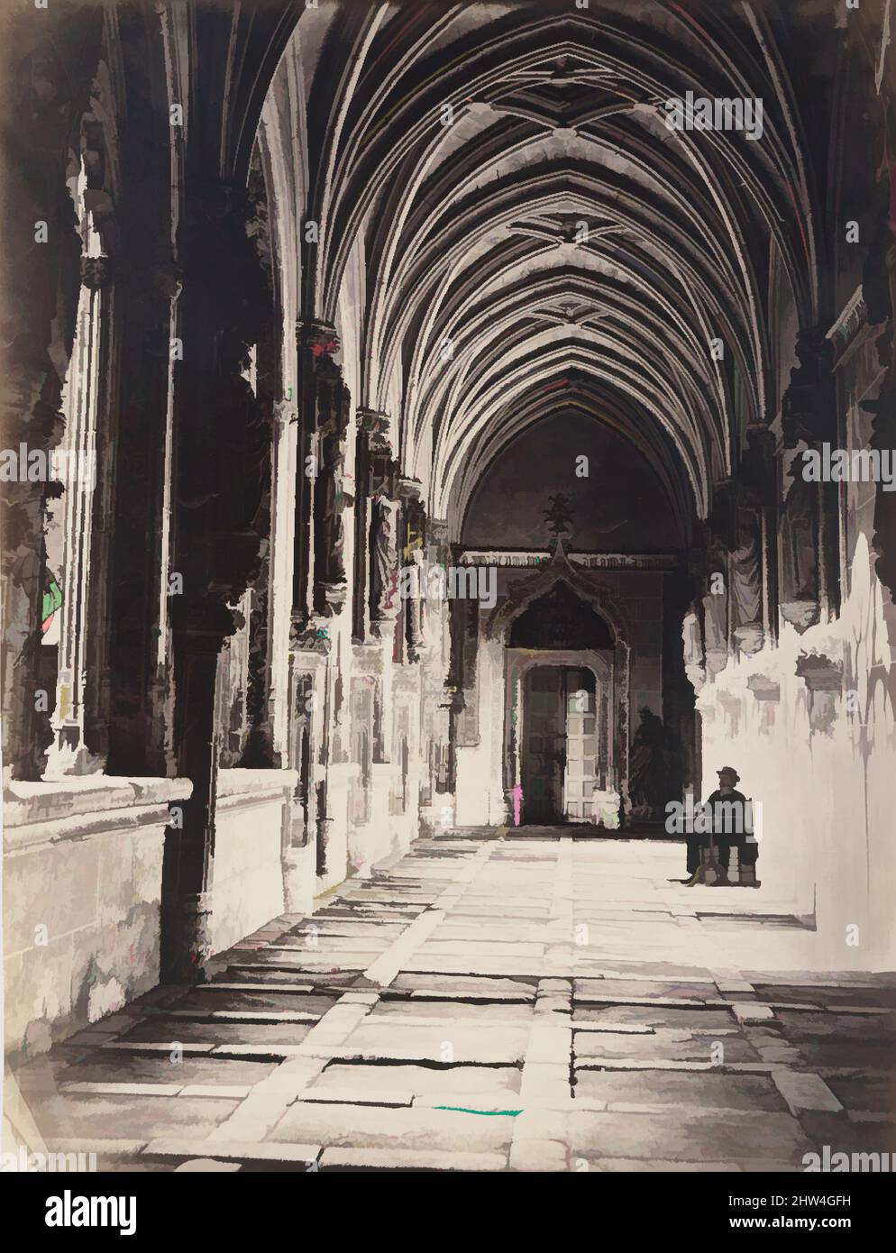 Art inspiré par les cloîtres de l'église Saint Jean des Rois, Tolède, Espagne, ca. 1858, impression argentée en verre négatif, 41,6 x 31,7 cm. (16 3/8 x 12 1/2 po.), photographies, Charles Clifford (gallois, 1819–1863), une des légions de photographes britanniques dispersés, œuvres classiques modernisées par Artotop avec une touche de modernité. Formes, couleur et valeur, impact visuel accrocheur sur l'art émotions par la liberté d'œuvres d'art d'une manière contemporaine. Un message intemporel qui cherche une nouvelle direction créative. Artistes qui se tournent vers le support numérique et créent le NFT Artotop Banque D'Images