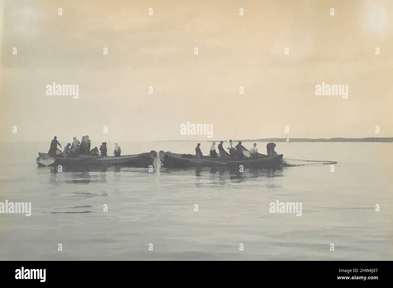 Art inspiré par le transport dans les filets, long Island Sound, 1890s, imprimé en 1897, imprimé en platine, Photographies, Charles E. Blolles (américain, 1845–1919, oeuvres classiques modernisées par Artotop avec une touche de modernité. Formes, couleur et valeur, impact visuel accrocheur sur l'art émotions par la liberté d'œuvres d'art d'une manière contemporaine. Un message intemporel qui cherche une nouvelle direction créative. Artistes qui se tournent vers le support numérique et créent le NFT Artotop Banque D'Images