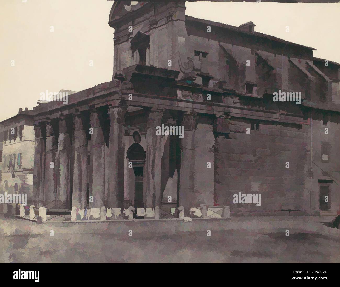 Art inspiré par Temple d'Antonius et Faustina, San Lorenzo à Miranda, Rome, 1850s, imprimé salé sur papier négatif, photographies, attribué à Calvert Richard Jones (Britannique, Swansea, pays de Galles 1802–1877 Bath, Angleterre, oeuvres classiques modernisées par Artotop avec une touche de modernité. Formes, couleur et valeur, impact visuel accrocheur sur l'art émotions par la liberté d'œuvres d'art d'une manière contemporaine. Un message intemporel qui cherche une nouvelle direction créative. Artistes qui se tournent vers le support numérique et créent le NFT Artotop Banque D'Images