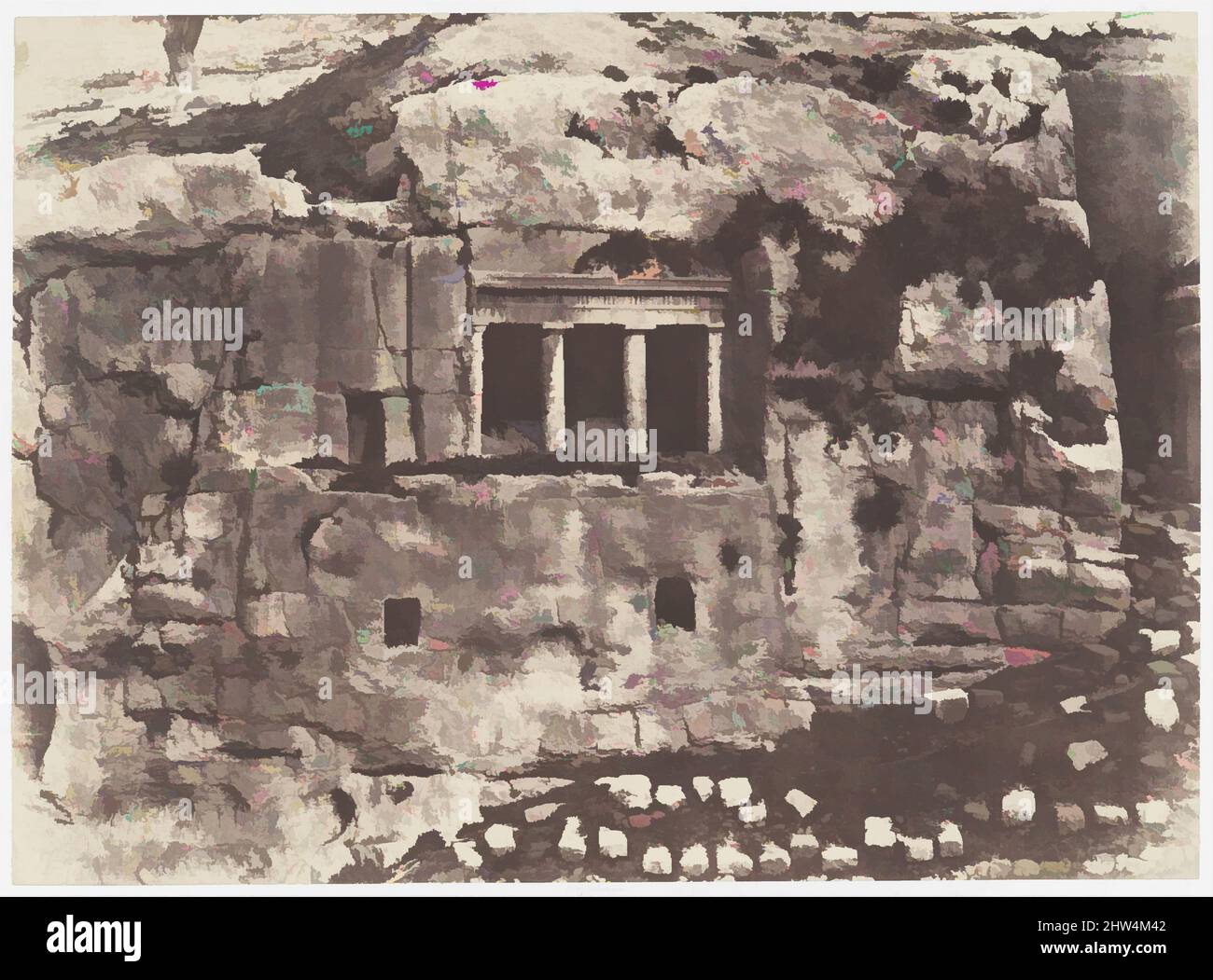 Art inspiré de Jérusalem, Vallée de Josaphat, Tombeau de Saint-Jacques, 1854, imprimé sur papier salé de négatifs, image : 23,3 x 31,7 cm (9 3/16 x 12 1/2 po), photographies, Auguste Salzmann (français, 1824–1872), ridiculisé par d'autres chercheurs pour avoir contourné de nombreuses œuvres architecturales classiques modernisées par Artotop avec une touche de modernité. Formes, couleur et valeur, impact visuel accrocheur sur l'art émotions par la liberté d'œuvres d'art d'une manière contemporaine. Un message intemporel qui cherche une nouvelle direction créative. Artistes qui se tournent vers le support numérique et créent le NFT Artotop Banque D'Images