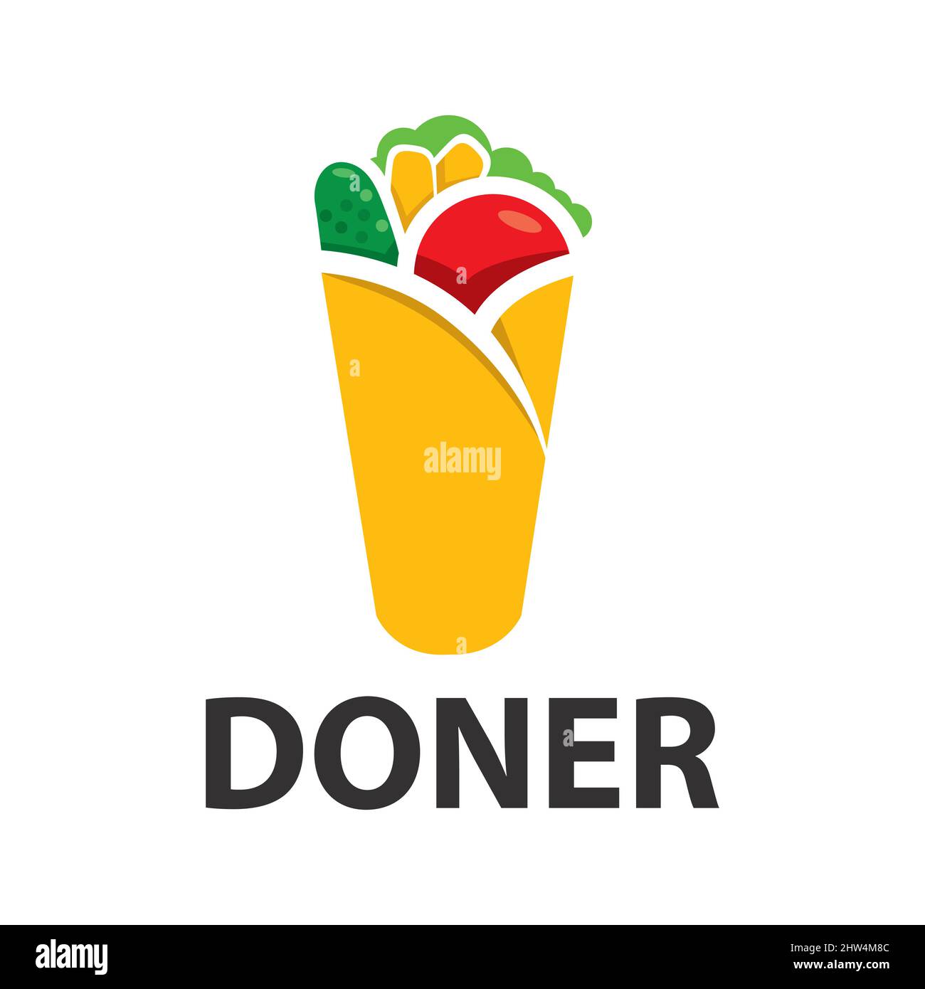 Logo vectoriel du shawarma et du kebab du doner Illustration de Vecteur