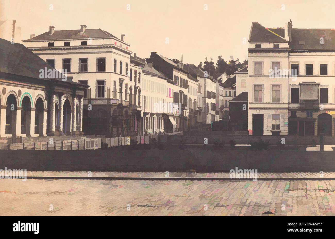 Art inspiré par vue de face du balcon avant l'entière construction de la place, 1854–56, impression argentée sur papier négatif, image: 9 3/8 × 12 13/16 po. (23,8 × 32,5 cm), photographies, Louis-Pierre-Théophile Dubois de Nehaut (français, Belgique active, 1799–1872, œuvres classiques modernisées par Artotop avec une touche de modernité. Formes, couleur et valeur, impact visuel accrocheur sur l'art émotions par la liberté d'œuvres d'art d'une manière contemporaine. Un message intemporel qui cherche une nouvelle direction créative. Artistes qui se tournent vers le support numérique et créent le NFT Artotop Banque D'Images