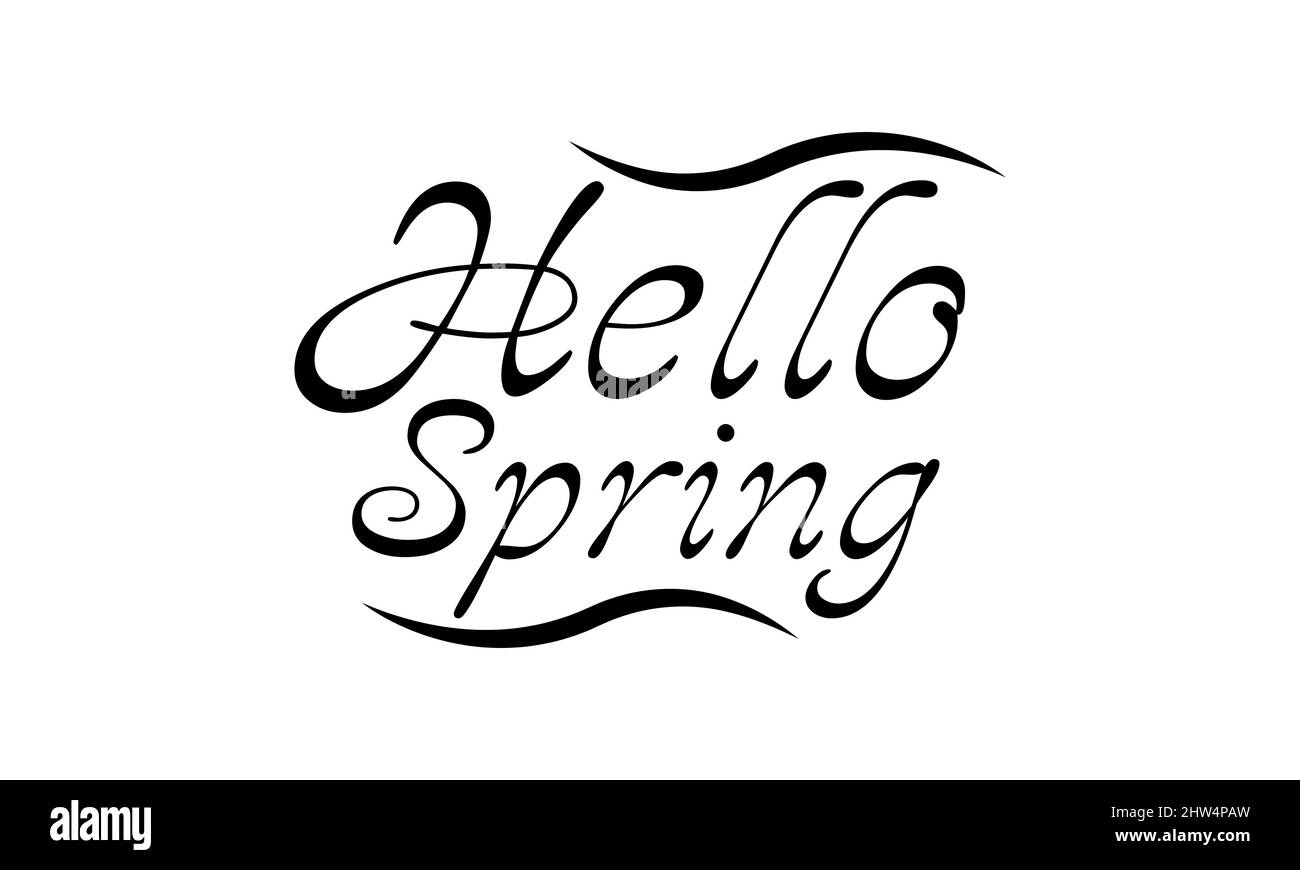 Bonjour printemps ou printemps. Modèle de la saison du printemps pour la bannière, la carte, l'affiche, l'arrière-plan. Illustration de Vecteur