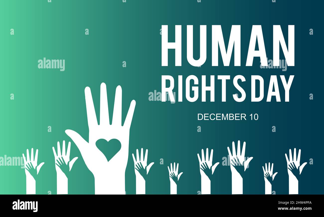 Journée des droits de l'homme. Modèle vectoriel de droits de l'homme pour bannière, carte, affiche, fond. Illustration de Vecteur