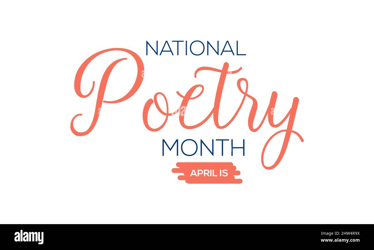 Mois national de la poésie. Modèle de message d'accueil de la documentation pour la bannière, la carte, l'affiche, l'arrière-plan. Illustration de Vecteur