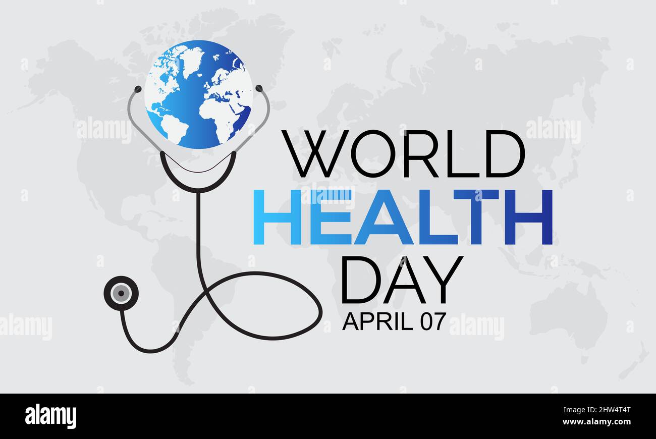 Journée mondiale de la santé. Modèle de soins de santé pour bannière, carte, poster, fond. Illustration de Vecteur