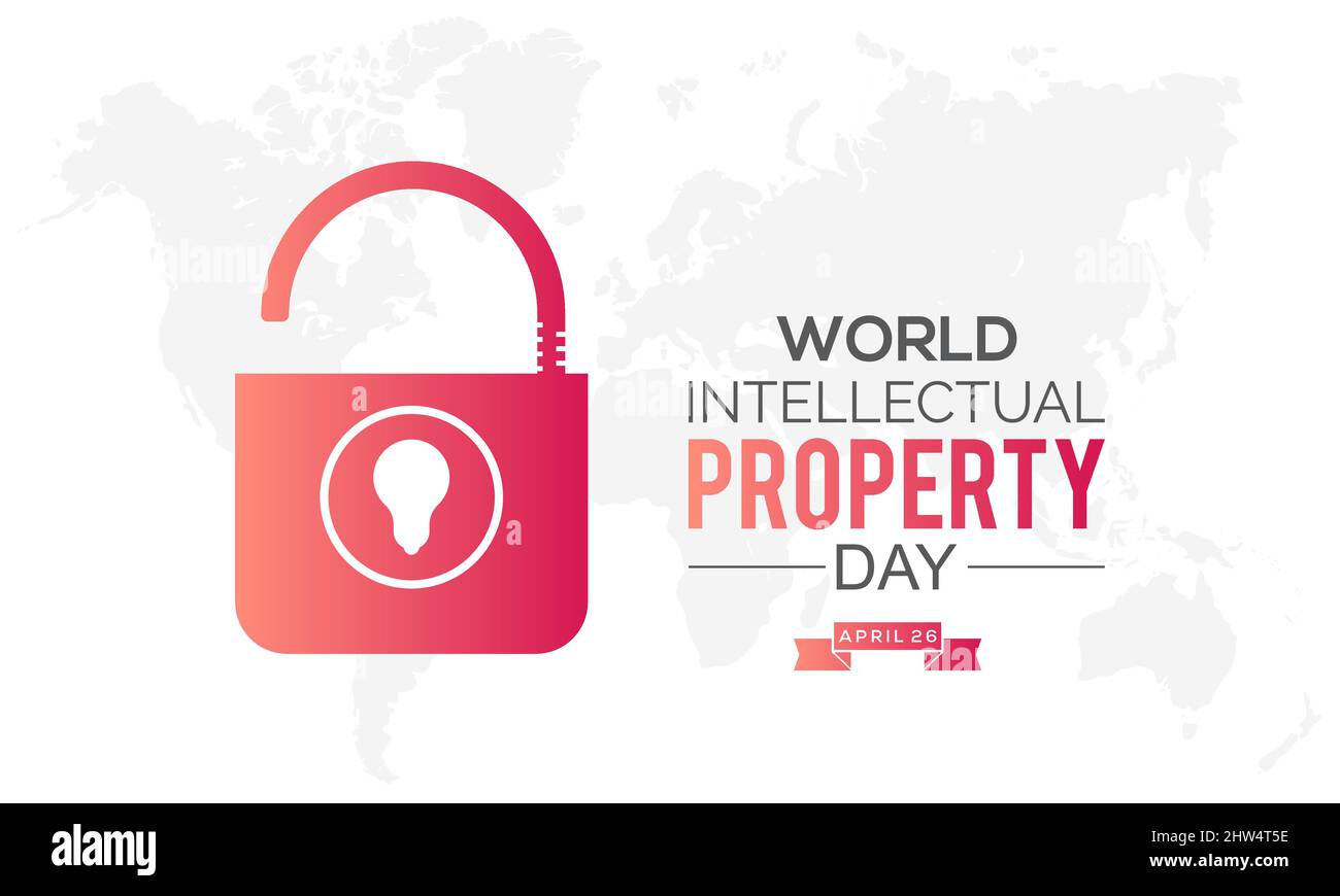 Journée mondiale de la propriété intellectuelle. Modèle de sensibilisation aux droits de propriété pour la bannière, la carte, l'arrière-plan. Illustration de Vecteur