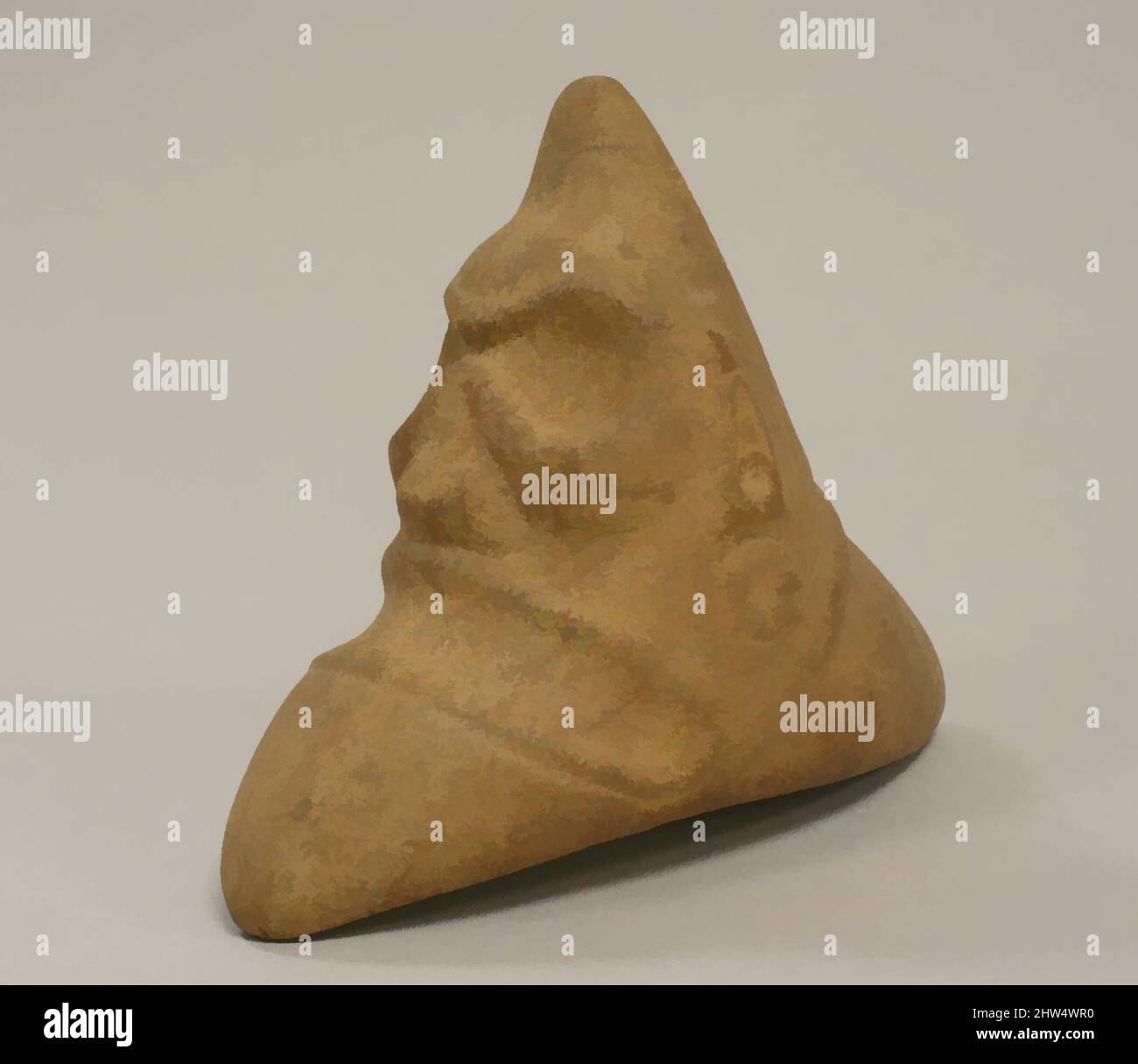 Art inspiré par la pierre à trois corned (Trigonolito) avec visage, 13th–15th siècle, République dominicaine, Caraïbes, Taino, Pierre, H x l : 5 x 6in. (12,7 x 15,2cm), Pierre-Sculpture, oeuvres classiques modernisées par Artotop avec une touche de modernité. Formes, couleur et valeur, impact visuel accrocheur sur l'art émotions par la liberté d'œuvres d'art d'une manière contemporaine. Un message intemporel qui cherche une nouvelle direction créative. Artistes qui se tournent vers le support numérique et créent le NFT Artotop Banque D'Images