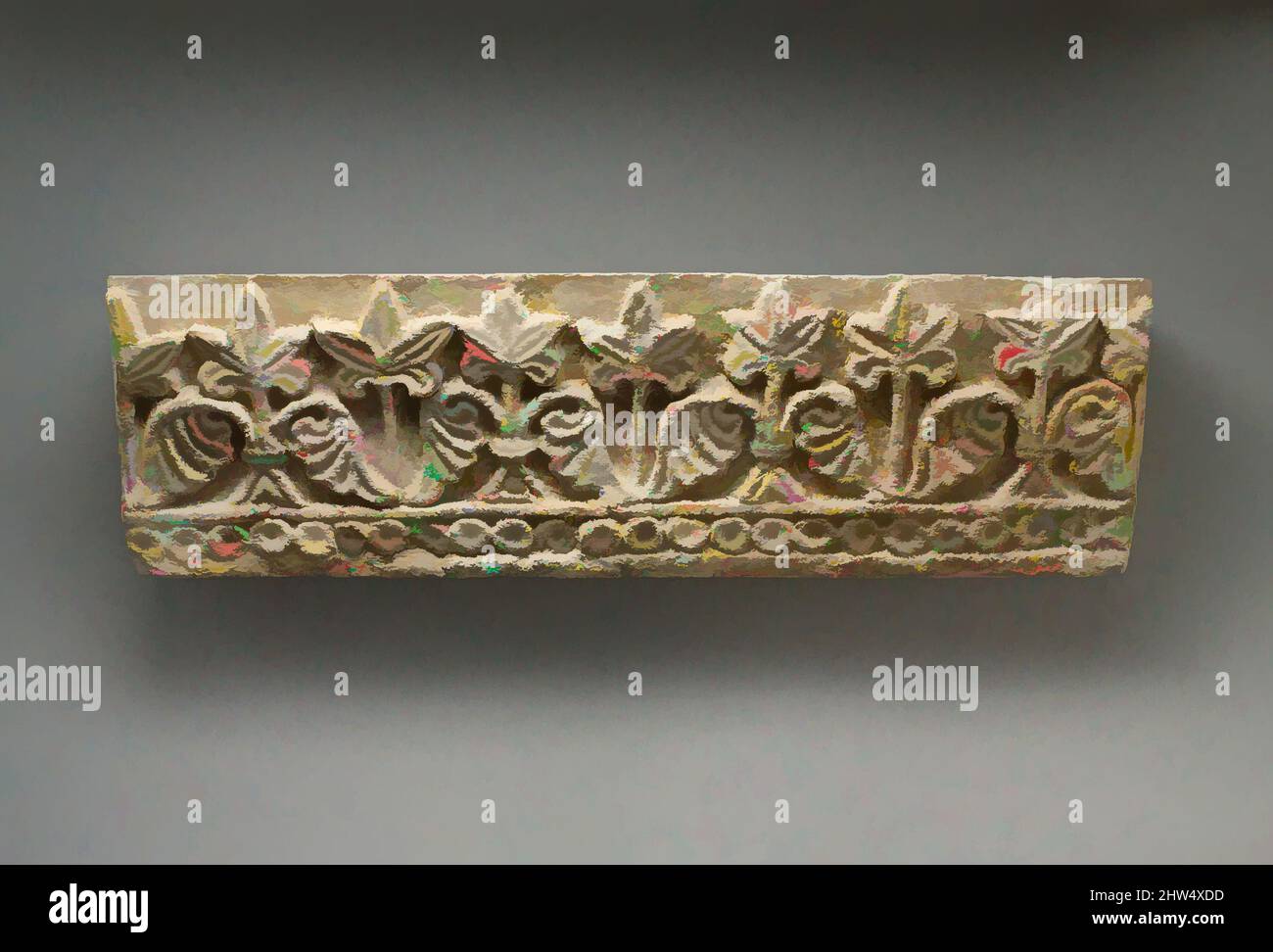 Art inspiré par la frise de mur avec rangée de feuilles, Sasanian, ca. 6th Century A.D., Mésopotamie, Ctesiphon, Sasanian, stuc, 6 3/4 x 4 1/4 x 22 po (17,1 x 10,8 x 55,9 cm), stuc-reliefs, oeuvres classiques modernisées par Artotop avec une touche de modernité. Formes, couleur et valeur, impact visuel accrocheur sur l'art émotions par la liberté d'œuvres d'art d'une manière contemporaine. Un message intemporel qui cherche une nouvelle direction créative. Artistes qui se tournent vers le support numérique et créent le NFT Artotop Banque D'Images