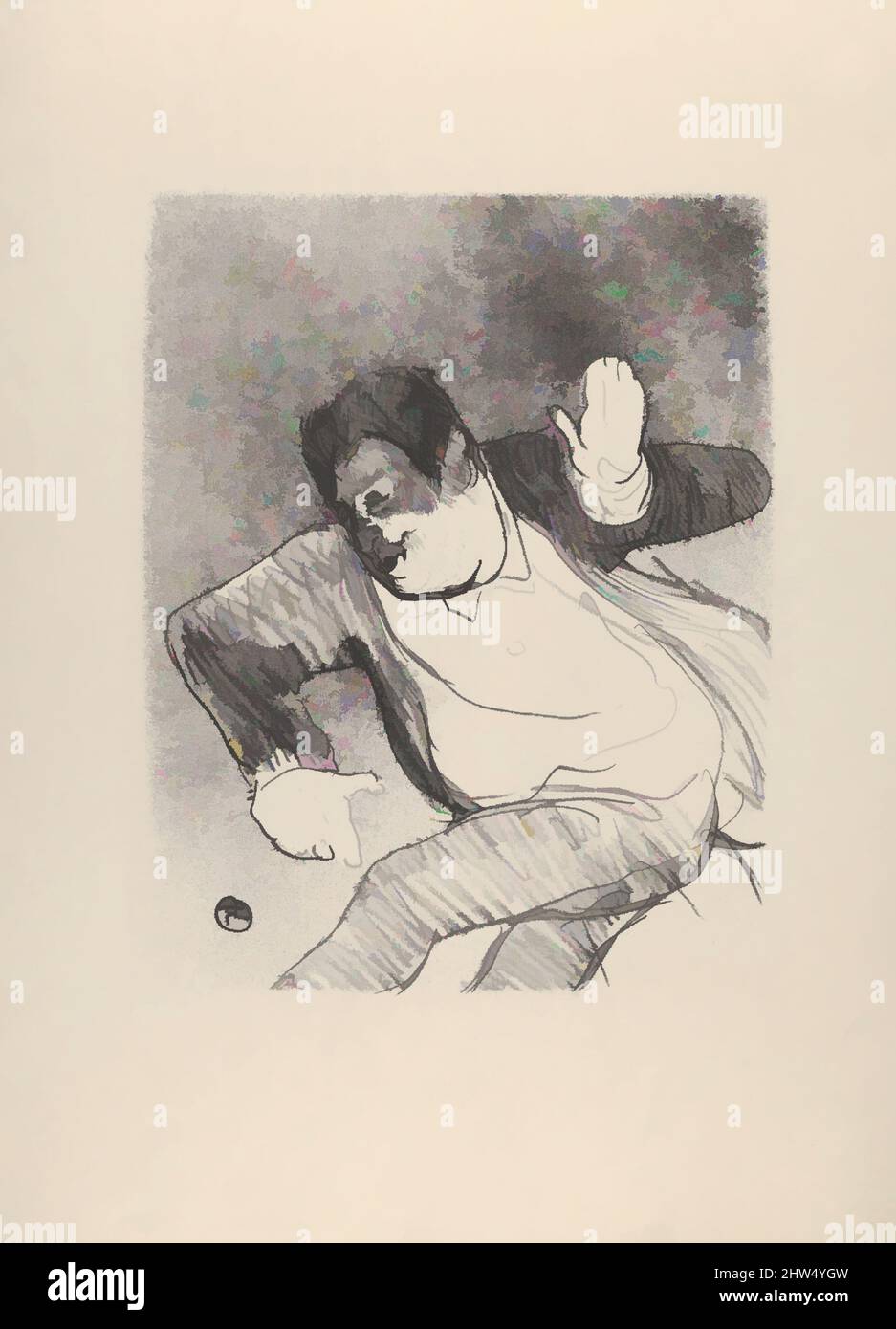 Art inspiré par Caudieux au petit Casino (du café concert), 1893, lithographie crayon et spatter avec grattoir imprimé en noir sur papier vélin; état unique, image: 10 13/16 × 8 9/16 po. (27,5 × 21,8 cm), estampes, Henri de Toulouse-Lautrec (français, Albi 1864–1901 Saint-André-du-Bois, oeuvres classiques modernisées par Artotop avec une touche de modernité. Formes, couleur et valeur, impact visuel accrocheur sur l'art émotions par la liberté d'œuvres d'art d'une manière contemporaine. Un message intemporel qui cherche une nouvelle direction créative. Artistes qui se tournent vers le support numérique et créent le NFT Artotop Banque D'Images