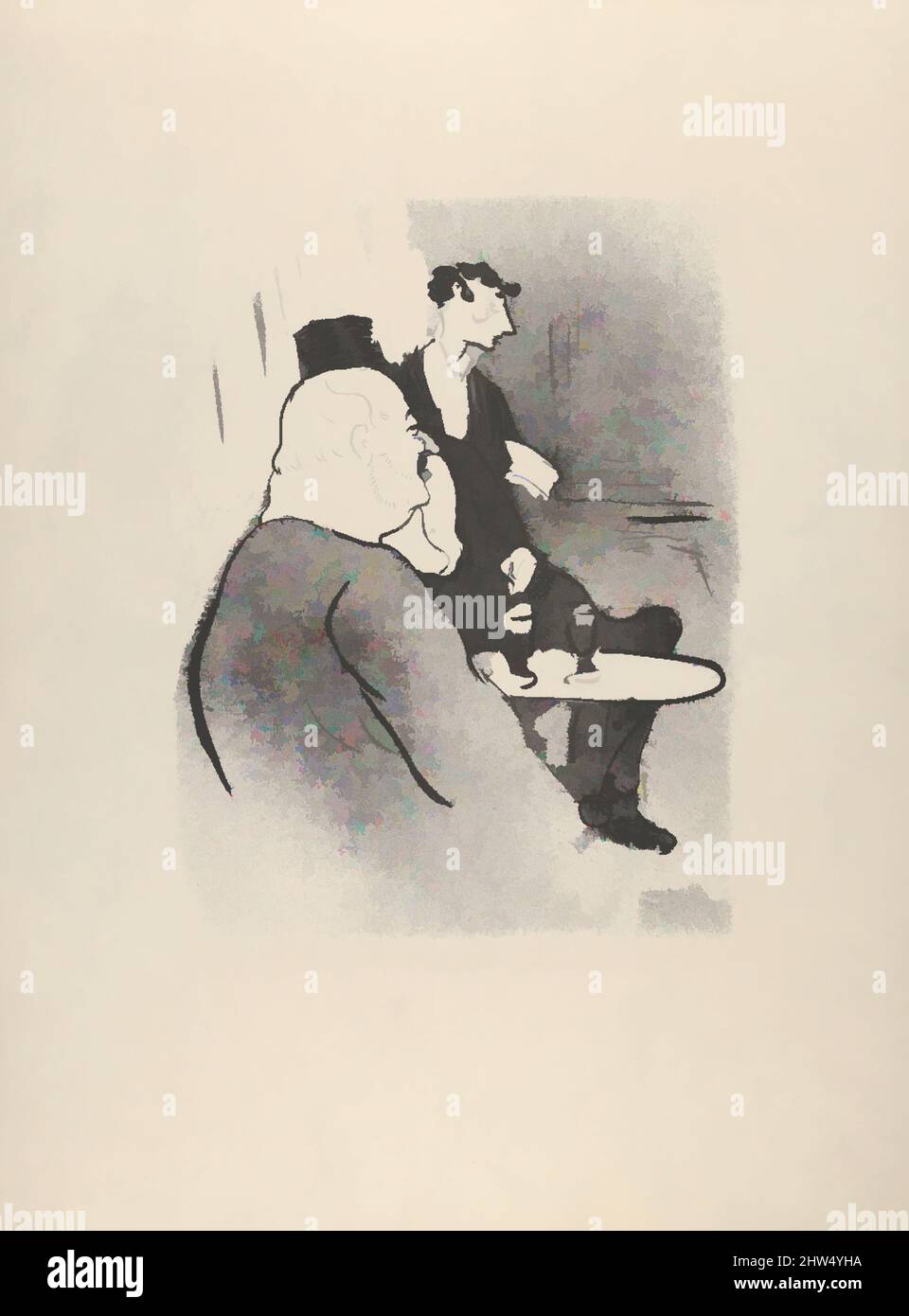 Art inspiré par Ducarre aux Ambassadeurs (du café concert), 1893, lithographie crayon et spatter avec grattoir imprimé en noir sur papier vélin; seulement état, image: 10 13/16 × 8 9/16 po. (27,5 × 21,8 cm), estampes, Henri de Toulouse-Lautrec (français, Albi 1864–1901 Saint-André-du-Bois, oeuvres classiques modernisées par Artotop avec une touche de modernité. Formes, couleur et valeur, impact visuel accrocheur sur l'art émotions par la liberté d'œuvres d'art d'une manière contemporaine. Un message intemporel qui cherche une nouvelle direction créative. Artistes qui se tournent vers le support numérique et créent le NFT Artotop Banque D'Images