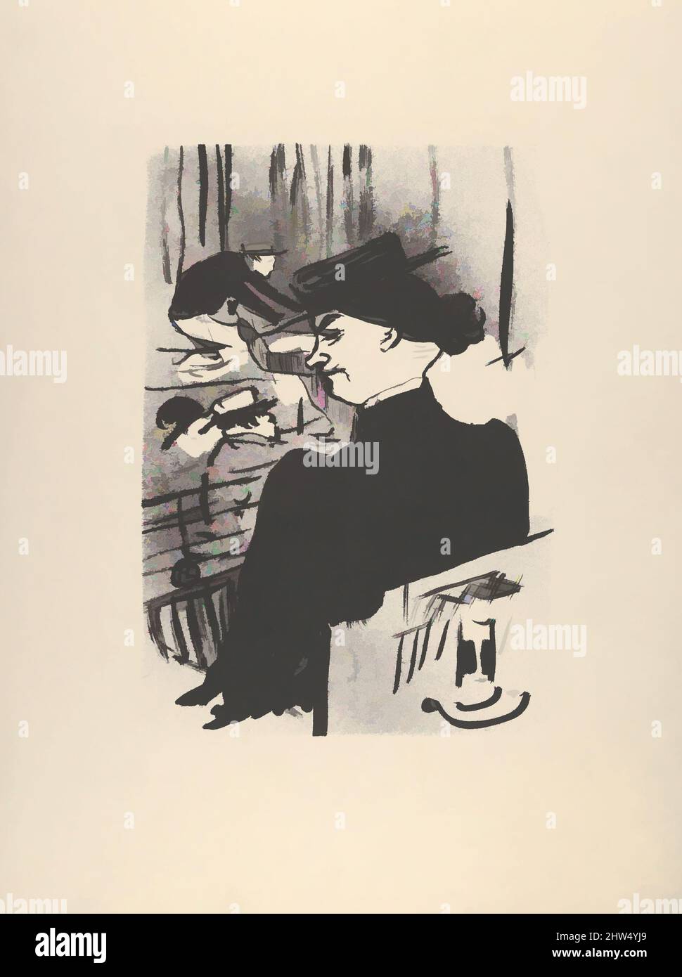 Art inspiré par Un Spectator (de le café concert), 1893, lithographie au pinceau et à la pâte à frire avec grattoir imprimé en noir sur papier vélin; état seulement, image: 10 9/16 × 7 5/16 po. (26,9 × 18,5 cm), estampes, Henri de Toulouse-Lautrec (français, Albi 1864–1901 Saint-André-du-Bois, oeuvres classiques modernisées par Artotop avec une touche de modernité. Formes, couleur et valeur, impact visuel accrocheur sur l'art émotions par la liberté d'œuvres d'art d'une manière contemporaine. Un message intemporel qui cherche une nouvelle direction créative. Artistes qui se tournent vers le support numérique et créent le NFT Artotop Banque D'Images