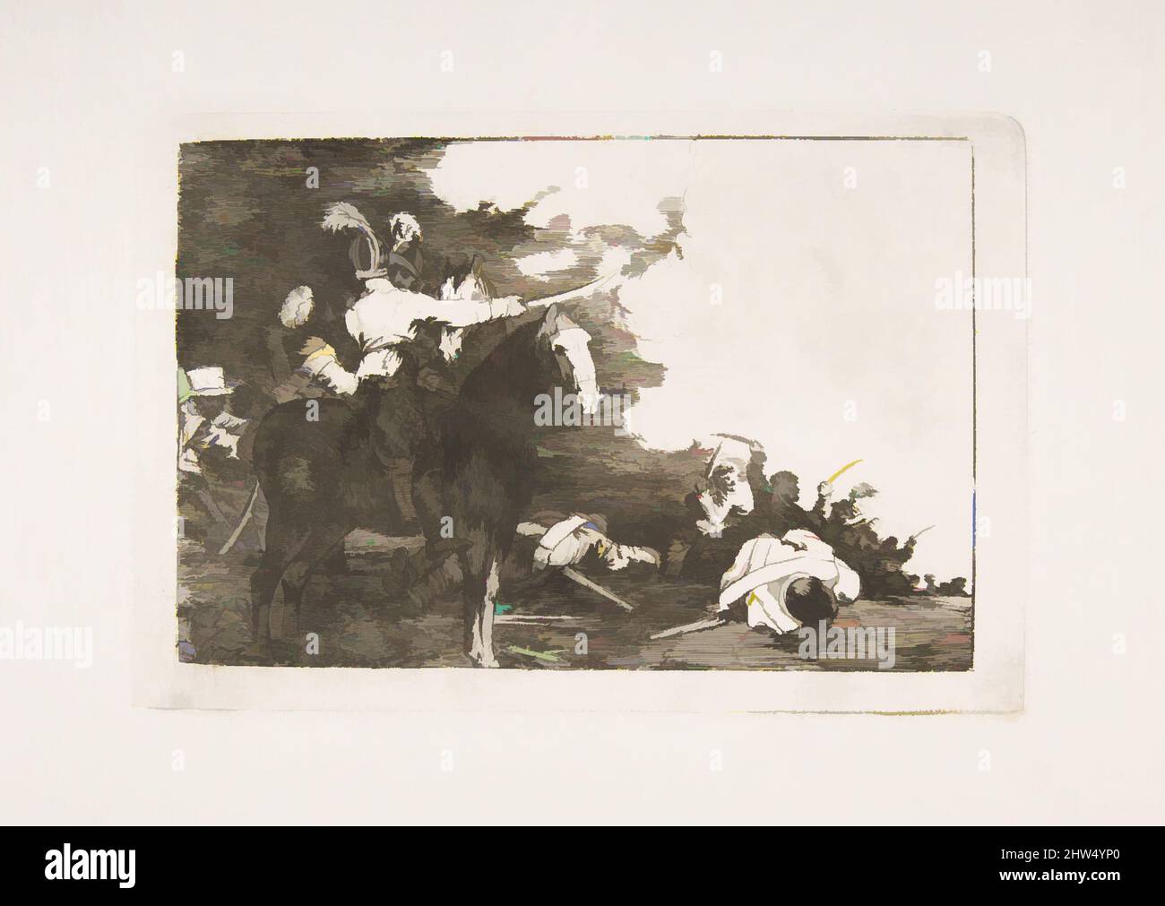 Art inspiré par la planche 17 de 'les désastres de la guerre' (Los Desastres de la Guerra): 'Ils ne sont pas d'accord.' (Non pratique), 1810, décapage, point sec, burin, Et burnisher, plaque : 5 11/16 × 8 7/16 in. (14,4 × 21,5 cm), Prints, Goya (Francisco de Goya y Lucientes) (Espagnol, Fuendetodos, oeuvres classiques modernisées par Artotop avec une touche de modernité. Formes, couleur et valeur, impact visuel accrocheur sur l'art émotions par la liberté d'œuvres d'art d'une manière contemporaine. Un message intemporel qui cherche une nouvelle direction créative. Artistes qui se tournent vers le support numérique et créent le NFT Artotop Banque D'Images