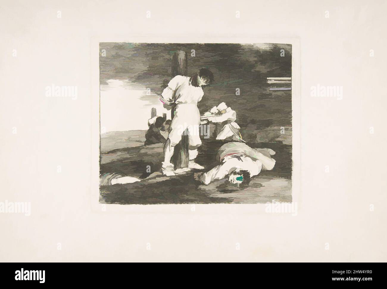 Art inspiré par la planche 15 de 'les désastres de la guerre' (Los Desastres de la Guerra): Et il n'y a pas d'aide (y no hai remado), 1810, Etching, Drypoint, burin, Et burnisher, plaque : 5 1/2 x 6 9/16 po. (14 x 16,7 cm), Prints, Goya (Francisco de Goya y Lucientes) (Espagnol, Fuendetodos 1746–, oeuvres classiques modernisées par Artotop avec une touche de modernité. Formes, couleur et valeur, impact visuel accrocheur sur l'art émotions par la liberté d'œuvres d'art d'une manière contemporaine. Un message intemporel qui cherche une nouvelle direction créative. Artistes qui se tournent vers le support numérique et créent le NFT Artotop Banque D'Images