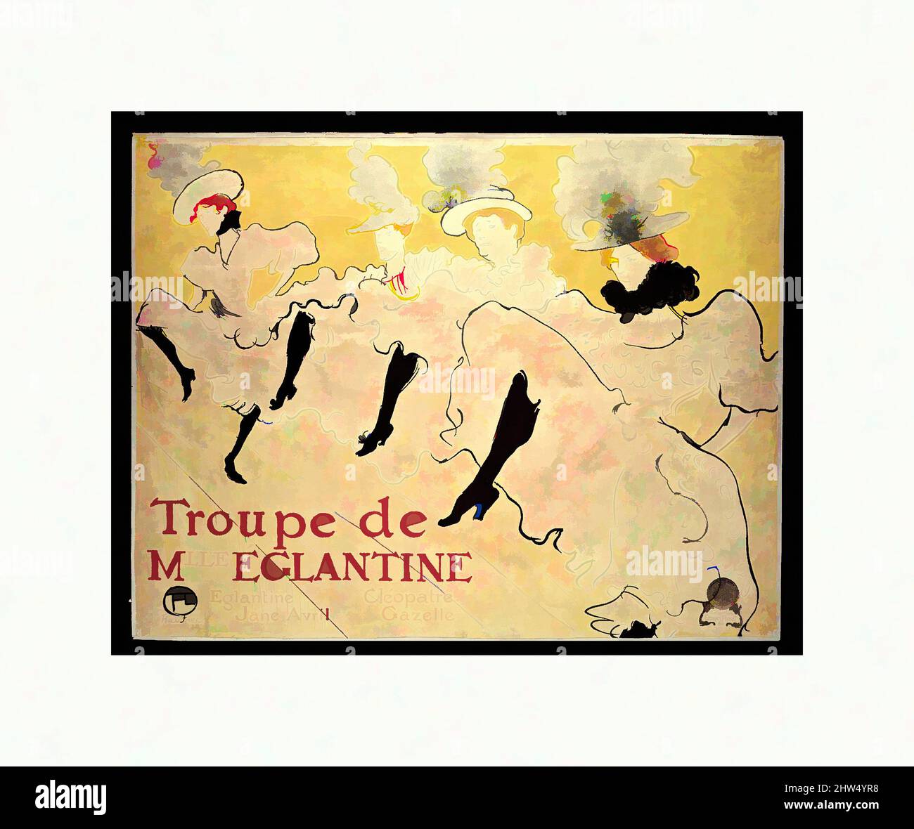 Art inspiré par la troupe de Mademoiselle Eglantine, 1895, lithographie imprimée en trois couleurs sur papier vélin machine, feuille : 24 7/16 x 31 1/2 po. (62,1 x 80 cm), Henri de Toulouse-Lautrec (français, Albi 1864–1901 Saint-André-du-Bois, oeuvres classiques modernisées par Artotop avec une touche de modernité. Formes, couleur et valeur, impact visuel accrocheur sur l'art émotions par la liberté d'œuvres d'art d'une manière contemporaine. Un message intemporel qui cherche une nouvelle direction créative. Artistes qui se tournent vers le support numérique et créent le NFT Artotop Banque D'Images