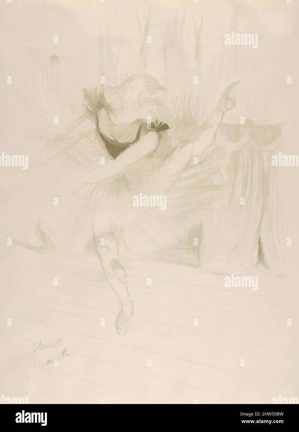 Art inspiré par Miss Ida Heath, Dancer anglais, 1894, lithographie crayon et pinceau avec grattoir imprimé en vert olive sur papier vélin; état seulement, image: 14 5/16 × 10 3/8 po. (36,4 × 26,4 cm), estampes, Henri de Toulouse-Lautrec (français, Albi 1864–1901 Saint-André-du-Bois, oeuvres classiques modernisées par Artotop avec une touche de modernité. Formes, couleur et valeur, impact visuel accrocheur sur l'art émotions par la liberté d'œuvres d'art d'une manière contemporaine. Un message intemporel qui cherche une nouvelle direction créative. Artistes qui se tournent vers le support numérique et créent le NFT Artotop Banque D'Images