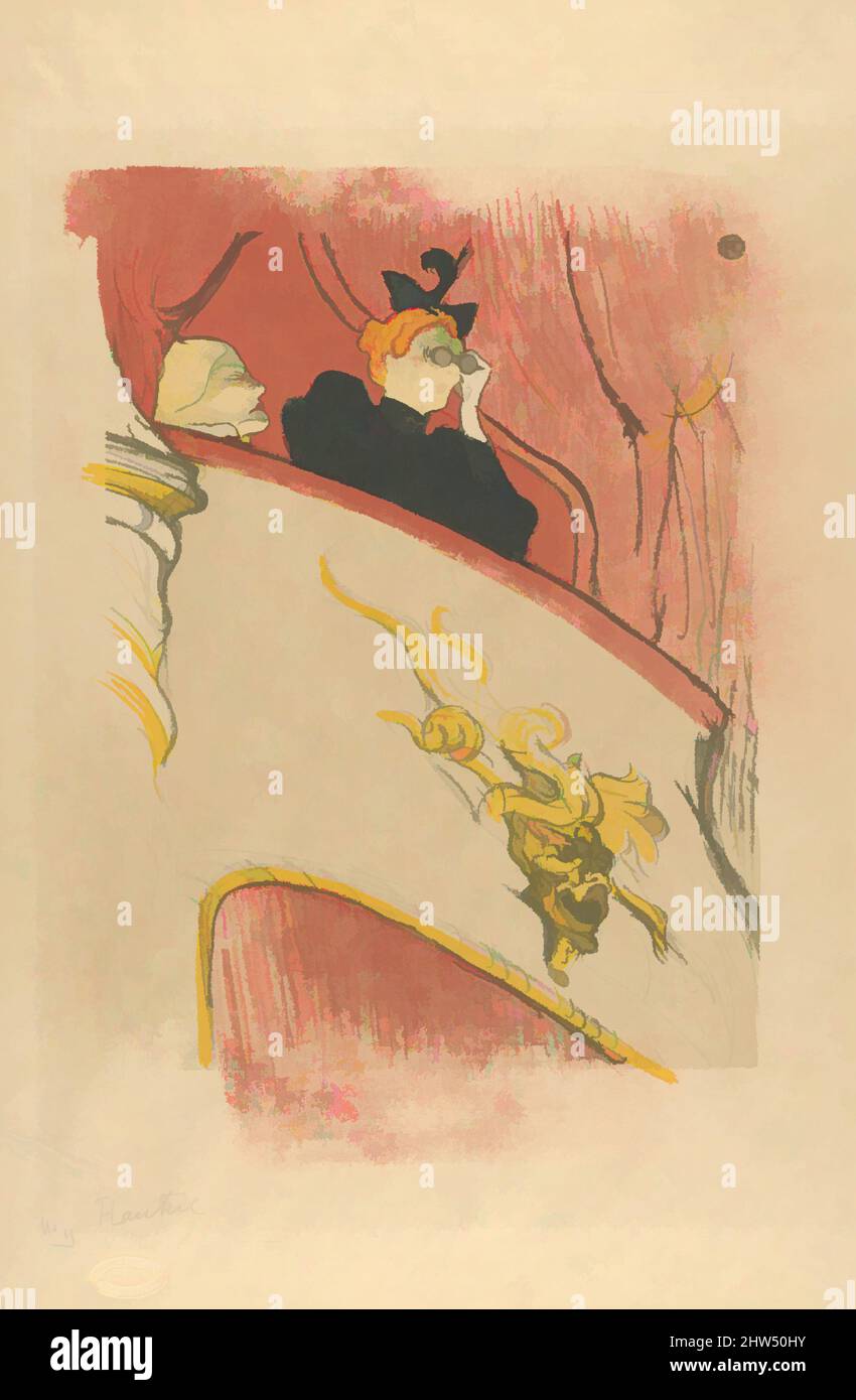Art inspiré par la boîte avec le masque doré, 1894, crayon, pinceau, et lithographie de spatter avec grattoir, imprimé en cinq couleurs sur papier imitation japon; seulement état, feuille: 19 3/4 × 12 13/16 po. (50,2 × 32,5 cm), estampes, Henri de Toulouse-Lautrec (français, Albi 1864–1901 Saint-André-du-, oeuvres classiques modernisées par Artotop avec une touche de modernité. Formes, couleur et valeur, impact visuel accrocheur sur l'art émotions par la liberté d'œuvres d'art d'une manière contemporaine. Un message intemporel qui cherche une nouvelle direction créative. Artistes qui se tournent vers le support numérique et créent le NFT Artotop Banque D'Images