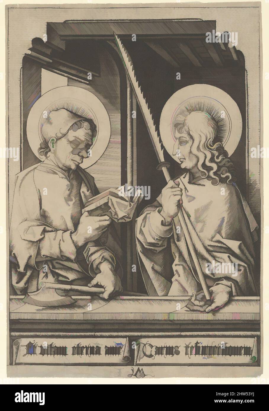 Art inspiré des Saints Matthias et Judas Thaddaeus, des Apôtres, s.d., gravure, feuille : 5 13/16 × 8 7/16 po. (14,7 × 21,4 cm), Prints, Israël van Meckenem (allemand, Meckenem ca. 1440/45–1503 Bocholt, œuvres classiques modernisées par Artotop avec une touche de modernité. Formes, couleur et valeur, impact visuel accrocheur sur l'art émotions par la liberté d'œuvres d'art d'une manière contemporaine. Un message intemporel qui cherche une nouvelle direction créative. Artistes qui se tournent vers le support numérique et créent le NFT Artotop Banque D'Images