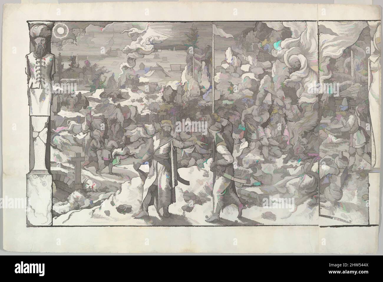 Art inspiré par Un camp militaire en Slovénie de la frise ces moteurs et faciès de faire de Turcz (Douanes et Fashions des Turcs), 1553, Woodcut, feuille: 13 7/8 × 20 15/16 po. (35,2 × 53,2 cm), tirages, d'après Pieter Coecke van Aelst (Netherlandish, Aelst 1502–1550 Bruxelles, oeuvres classiques modernisées par Artotop avec une touche de modernité. Formes, couleur et valeur, impact visuel accrocheur sur l'art émotions par la liberté d'œuvres d'art d'une manière contemporaine. Un message intemporel qui cherche une nouvelle direction créative. Artistes qui se tournent vers le support numérique et créent le NFT Artotop Banque D'Images