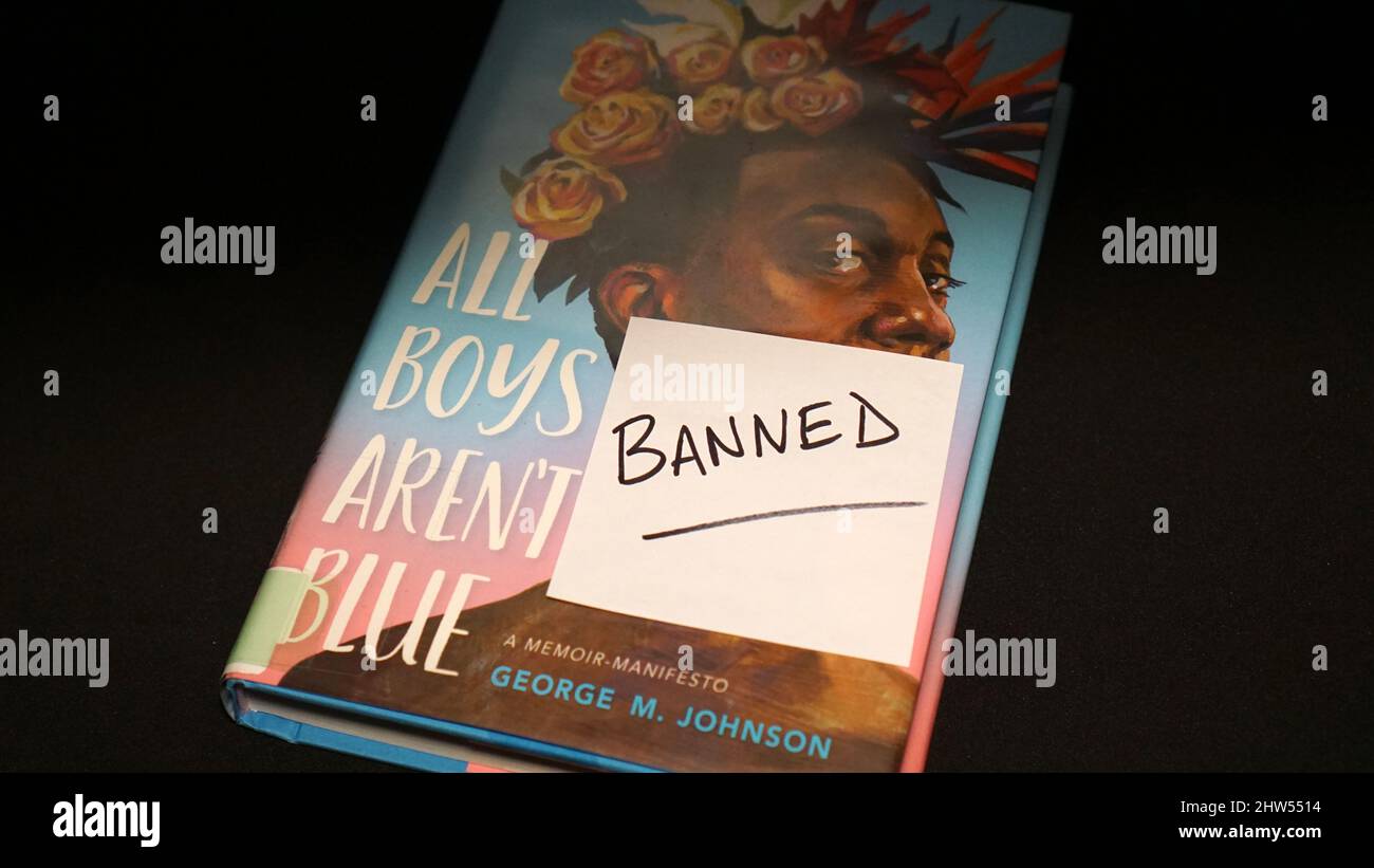 Une copie du livre souvent interdit All Boys aren't Blue, un manifeste de mémoires par le militant LGBTQIA George M. Johnson. Banque D'Images