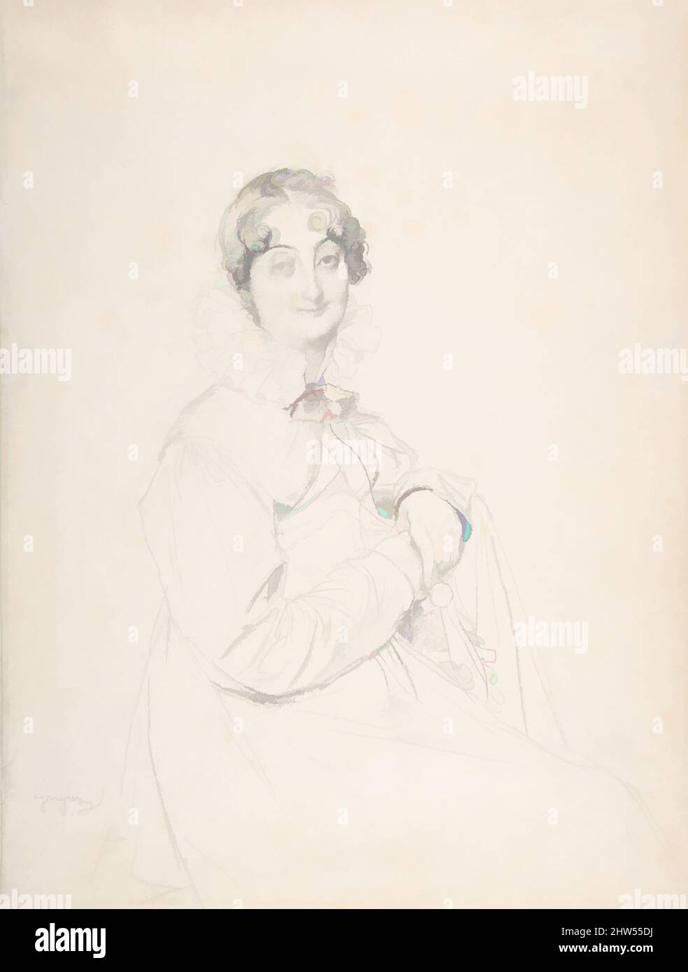 Art inspiré par Comtesse Turpin de Crissé, s.d., Graphite, 11 1/4 x 8 7/16 po. (28,6 x 21,5 cm), dessins, Jean Auguste Dominique Ingres (Français, Montauban 1780–1867 Paris, oeuvres classiques modernisées par Artotop avec une touche de modernité. Formes, couleur et valeur, impact visuel accrocheur sur l'art émotions par la liberté d'œuvres d'art d'une manière contemporaine. Un message intemporel qui cherche une nouvelle direction créative. Artistes qui se tournent vers le support numérique et créent le NFT Artotop Banque D'Images