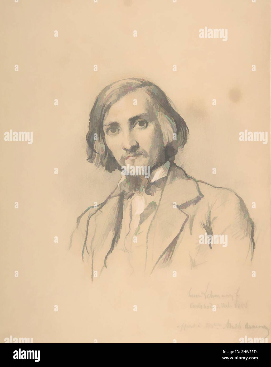 Art inspiré par Portrait d'Anton Heinrich Springer (1825-1895), mi-19th siècle, Graphite, touches de craie rouge, rehaussé de blanc, sur papier Havane, 10 11/16 x 8 1/16 po. (27,2 x 20,4 cm), dessins, Henri Lehmann (français, Kiel 1814–1882 Paris, oeuvres classiques modernisées par Artotop avec une touche de modernité. Formes, couleur et valeur, impact visuel accrocheur sur l'art émotions par la liberté d'œuvres d'art d'une manière contemporaine. Un message intemporel qui cherche une nouvelle direction créative. Artistes qui se tournent vers le support numérique et créent le NFT Artotop Banque D'Images