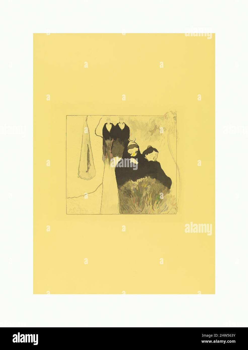 Art inspiré par les vieilles femmes d'Arles, de la Suite Volpini : dessins lithographiques, 1889, Zincographe sur papier vélin jaune chromé; première édition, 7 1/2 x 8 1/4 po. (19,1 x 21,0 cm), tirages, Paul Gauguin (français, Paris 1848–1903 Atuona, Hiva OA, Marquesas Islands), sur le parc des expositions de, les œuvres classiques modernisées par Artotop avec un peu de modernité. Formes, couleur et valeur, impact visuel accrocheur sur l'art émotions par la liberté d'œuvres d'art d'une manière contemporaine. Un message intemporel qui cherche une nouvelle direction créative. Artistes qui se tournent vers le support numérique et créent le NFT Artotop Banque D'Images