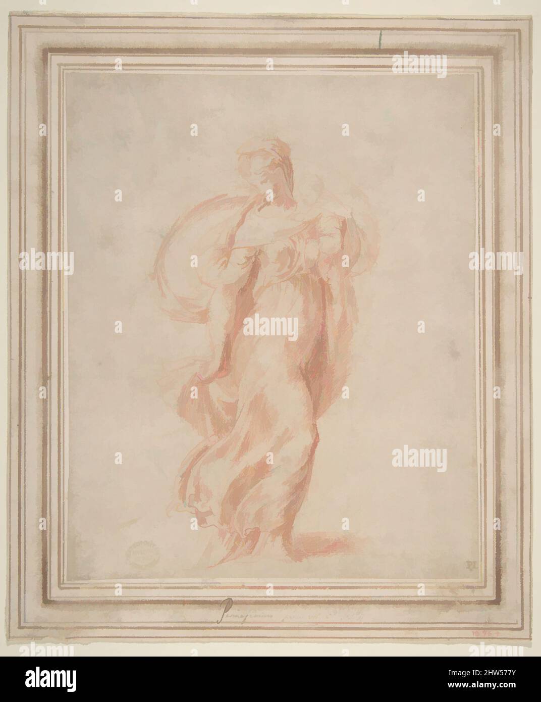 Art inspiré par la Vierge marcher à droite porter le Christ enfant, 1503–40, craie rouge, croquis au-dessus du stylet, 6 13/16 x 5 9/16in. (17,3 x 14,1cm), dessins, Parmigianino (Girolamo Francesco Maria Mazzola) (Italien, Parme 1503–1540 Casalmaggiore, oeuvres classiques modernisées par Artotop avec un peu de modernité. Formes, couleur et valeur, impact visuel accrocheur sur l'art émotions par la liberté d'œuvres d'art d'une manière contemporaine. Un message intemporel qui cherche une nouvelle direction créative. Artistes qui se tournent vers le support numérique et créent le NFT Artotop Banque D'Images