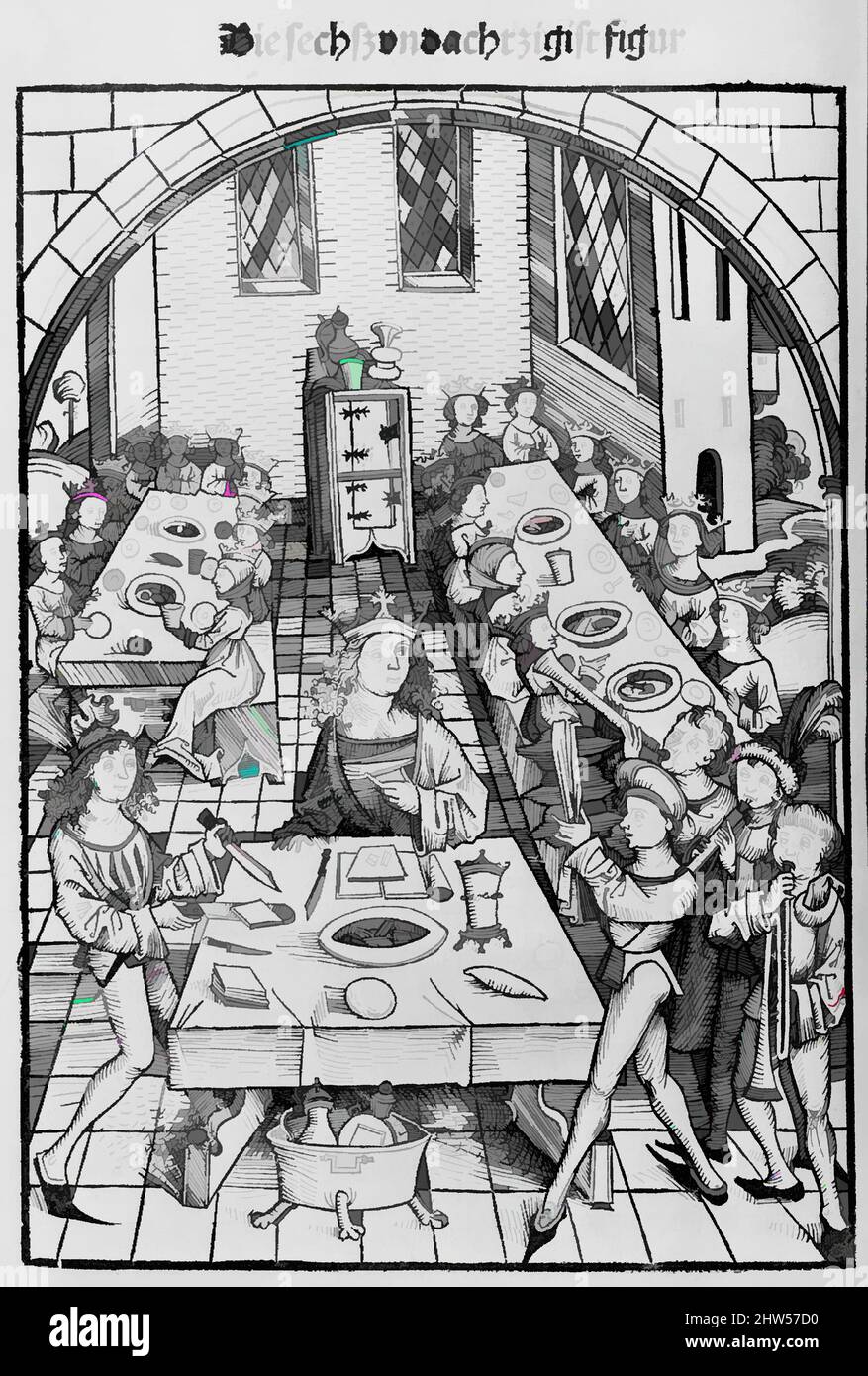 Art inspiré par Der Schatzbehalter oder Schrein der waren reichtümer des heils unnd ewyger seligkeit, 1491, coupes de bois, 12 15/16 x 9 1/16 x 2 3/8 po. (32,8 x 23 x 6,1 cm), Livres, Michael Wolgemut (allemand, Nuremberg 1434–1519 Nuremberg, œuvres classiques modernisées par Artotop avec une touche de modernité. Formes, couleur et valeur, impact visuel accrocheur sur l'art émotions par la liberté d'œuvres d'art d'une manière contemporaine. Un message intemporel qui cherche une nouvelle direction créative. Artistes qui se tournent vers le support numérique et créent le NFT Artotop Banque D'Images