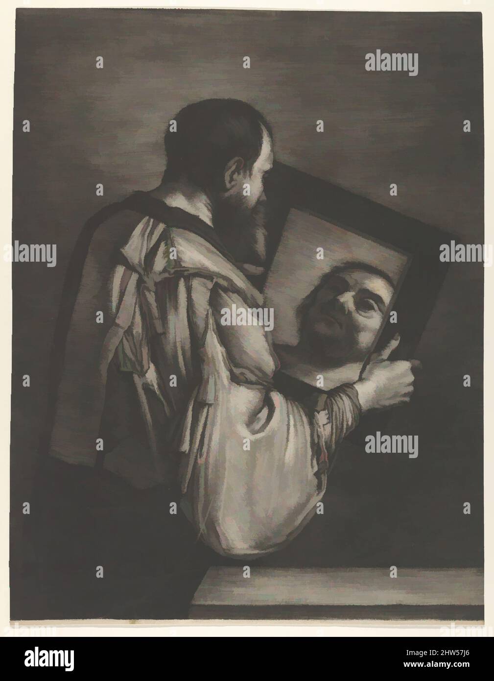 Art inspiré par Socrates Recherking in a Mirror, 17th Century, Mezzotint, feuille: 14 9/16 × 11 1/4 po. (37 × 28,5 cm), Prints, Bernard Vaillant (néerlandais, Lille 1632–1698 Leyden), d'après Jusepe de Ribera (appelé Lo Spagnoletto) (espagnol, Játiva 1591–1652 Naples, oeuvres classiques modernisées par Artotop avec une touche de modernité. Formes, couleur et valeur, impact visuel accrocheur sur l'art émotions par la liberté d'œuvres d'art d'une manière contemporaine. Un message intemporel qui cherche une nouvelle direction créative. Artistes qui se tournent vers le support numérique et créent le NFT Artotop Banque D'Images