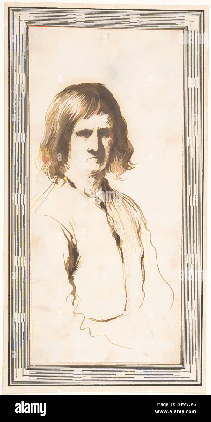 Art inspiré par Portrait of Morose Man en demi-longueur, 1591–1666, stylo et encre brune, feuille : 8 3/16 x 3 11/16 po. (20,8 x 9,4 cm), dessins, Guercino (Giovanni Francesco Barbieri) (Italien, Cento 1591–1666 Bologne, oeuvres classiques modernisées par Artotop avec une touche de modernité. Formes, couleur et valeur, impact visuel accrocheur sur l'art émotions par la liberté d'œuvres d'art d'une manière contemporaine. Un message intemporel qui cherche une nouvelle direction créative. Artistes qui se tournent vers le support numérique et créent le NFT Artotop Banque D'Images