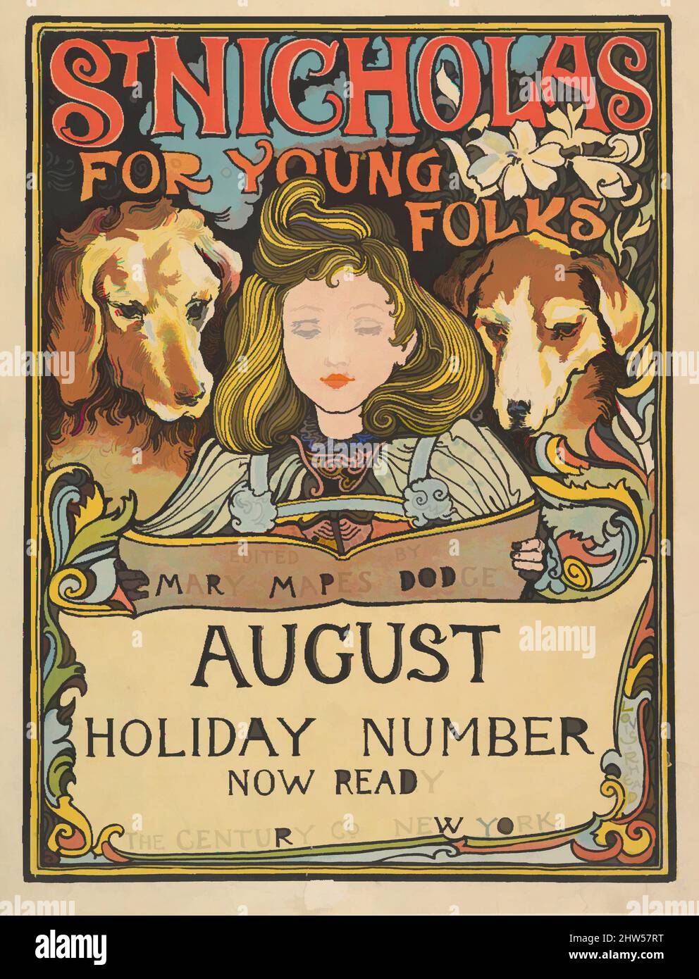 Art inspiré par le siècle: Numéro de vacances: Saint-Nicolas pour les jeunes, août 1894, Lithographie, feuille: 14 1/16 × 10 3/4 po. (35,7 × 27,3 cm), Louis John Rhead (américain, né en Angleterre, 1857–1926, oeuvres classiques modernisées par Artotop avec une touche de modernité. Formes, couleur et valeur, impact visuel accrocheur sur l'art émotions par la liberté d'œuvres d'art d'une manière contemporaine. Un message intemporel qui cherche une nouvelle direction créative. Artistes qui se tournent vers le support numérique et créent le NFT Artotop Banque D'Images