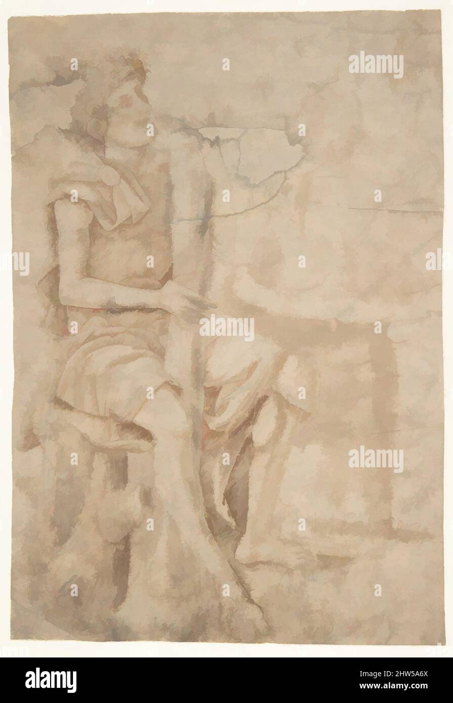 Art inspiré par l'homme assis tenant un Club ou un autre outil (recto); deux têtes d'hommes grotesques dans le profil (verso), 1484–1500, stylo et encre marron, brosse et lavage brun (recto); stylo et encre marron (verso), 8 1/4 x 5 9/16in. (21 x 14,2cm), dessins, cercle d'Andrea Mantegna (Italien, oeuvres classiques modernisées par Artotop avec une touche de modernité. Formes, couleur et valeur, impact visuel accrocheur sur l'art émotions par la liberté d'œuvres d'art d'une manière contemporaine. Un message intemporel qui cherche une nouvelle direction créative. Artistes qui se tournent vers le support numérique et créent le NFT Artotop Banque D'Images Art inspiré par l'homme assis tenant un Club ou un autre outil (recto); deux têtes d'hommes grotesques dans le profil (verso), 1484–1500, stylo et encre marron, brosse et lavage brun (recto); stylo et encre marron (verso), 8 1/4 x 5 9/16in. (21 x 14,2cm), dessins, cercle d'Andrea Mantegna (Italien, oeuvres classiques modernisées par Artotop avec une touche de modernité. Formes, couleur et valeur, impact visuel accrocheur sur l'art émotions par la liberté d'œuvres d'art d'une manière contemporaine. Un message intemporel qui cherche une nouvelle direction créative. Artistes qui se tournent vers le support numérique et créent le NFT Artotop Banque D'Images