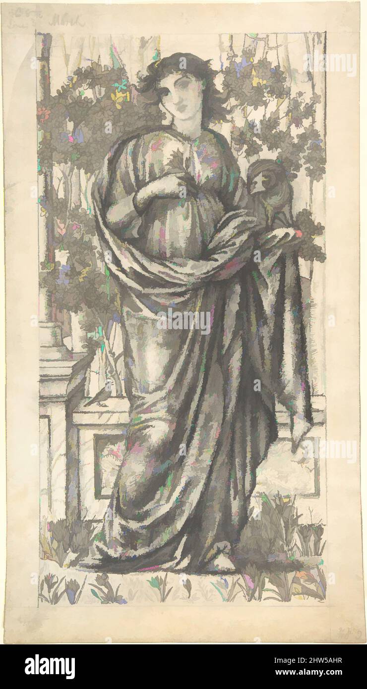 Art inspiré par le mois de mars, env. 1866, graphite sur papier, 19 x 10-5/8 po. (48,3 x 27 cm), dessins, Sir Edward Burne-Jones (British, Birmingham 1833–1898 Fulham), Burne-Jones a travaillé avec William Morris sur des projets de décoration pendant plus de trente ans. Cette conception ancienne, Classic œuvres modernisées par Artotop avec une touche de modernité. Formes, couleur et valeur, impact visuel accrocheur sur l'art émotions par la liberté d'œuvres d'art d'une manière contemporaine. Un message intemporel qui cherche une nouvelle direction créative. Artistes qui se tournent vers le support numérique et créent le NFT Artotop Banque D'Images