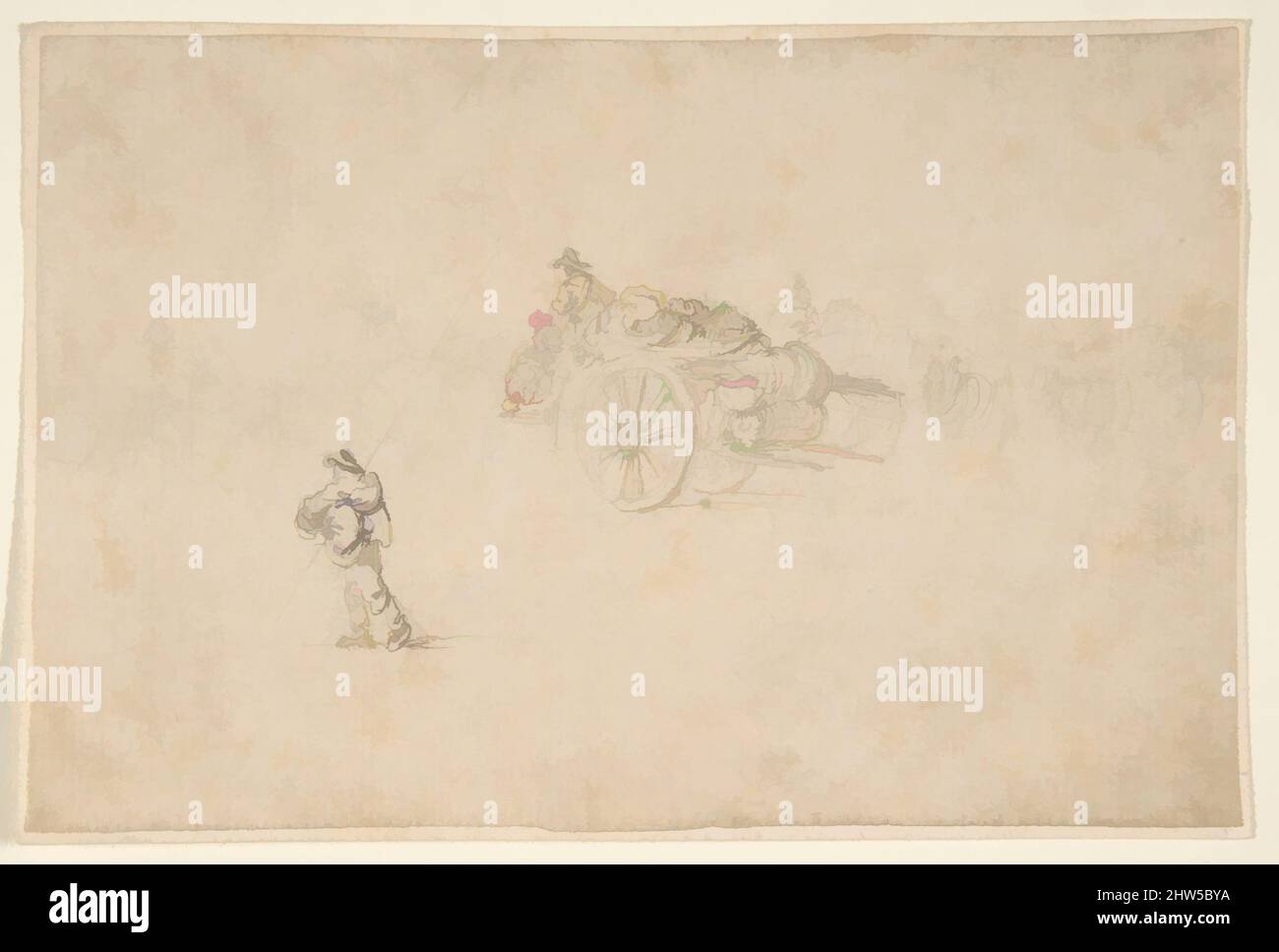 Art inspiré par Un chariot chargé et plusieurs figurines humaines., 1610–64, encre stylo et brune sur des traces de graphite, dessin léger en graphite en arrière-plan, feuille : 3 9/16 x 5 7/16 po. (9,1 x 13,8 cm), dessins, Stefano della Bella (Italien, Florence 1610–1664 Florence, oeuvres classiques modernisées par Artotop avec une touche de modernité. Formes, couleur et valeur, impact visuel accrocheur sur l'art émotions par la liberté d'œuvres d'art d'une manière contemporaine. Un message intemporel qui cherche une nouvelle direction créative. Artistes qui se tournent vers le support numérique et créent le NFT Artotop Banque D'Images