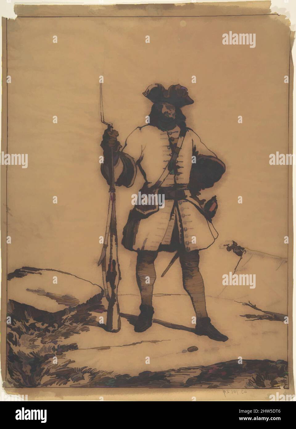 Art inspiré par le soldat debout, 1812–45, stylo et encre brune, 13 7/16 x 9 15/16 po. (34,1 x 25,3 cm), dessins, Nicolas-Toussaint Charlet (français, Paris 1792–1845 Paris, oeuvres classiques modernisées par Artotop avec une touche de modernité. Formes, couleur et valeur, impact visuel accrocheur sur l'art émotions par la liberté d'œuvres d'art d'une manière contemporaine. Un message intemporel qui cherche une nouvelle direction créative. Artistes qui se tournent vers le support numérique et créent le NFT Artotop Banque D'Images