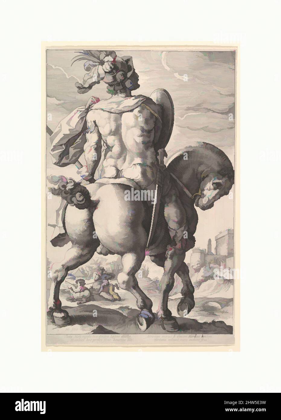 Art inspiré par Titus Manlius Torquatus, de la série The Roman Heroes, 1586, gravure, 14 3/8 x 10 7/16 po. (36,5 x 26,5 cm), Prints, Hendrick Goltzius (Netherlandish, Mühlbracht 1558–1617 Haarlem, œuvres classiques modernisées par Artotop avec une touche de modernité. Formes, couleur et valeur, impact visuel accrocheur sur l'art émotions par la liberté d'œuvres d'art d'une manière contemporaine. Un message intemporel qui cherche une nouvelle direction créative. Artistes qui se tournent vers le support numérique et créent le NFT Artotop Banque D'Images