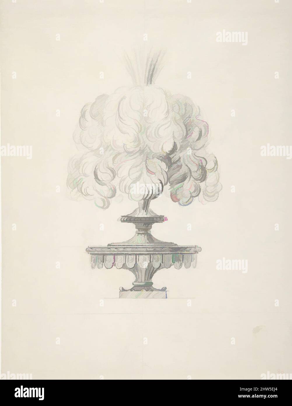 Art inspiré par le design d'une lampe à huile en plumage, env. 1770–90, graphite, 6 13/16 x 8 7/8 po. (17,3 x 22,6 cm), dessins, anonymes, français, 18th siècle, Œuvres classiques modernisées par Artotop avec une touche de modernité. Formes, couleur et valeur, impact visuel accrocheur sur l'art émotions par la liberté d'œuvres d'art d'une manière contemporaine. Un message intemporel qui cherche une nouvelle direction créative. Artistes qui se tournent vers le support numérique et créent le NFT Artotop Banque D'Images